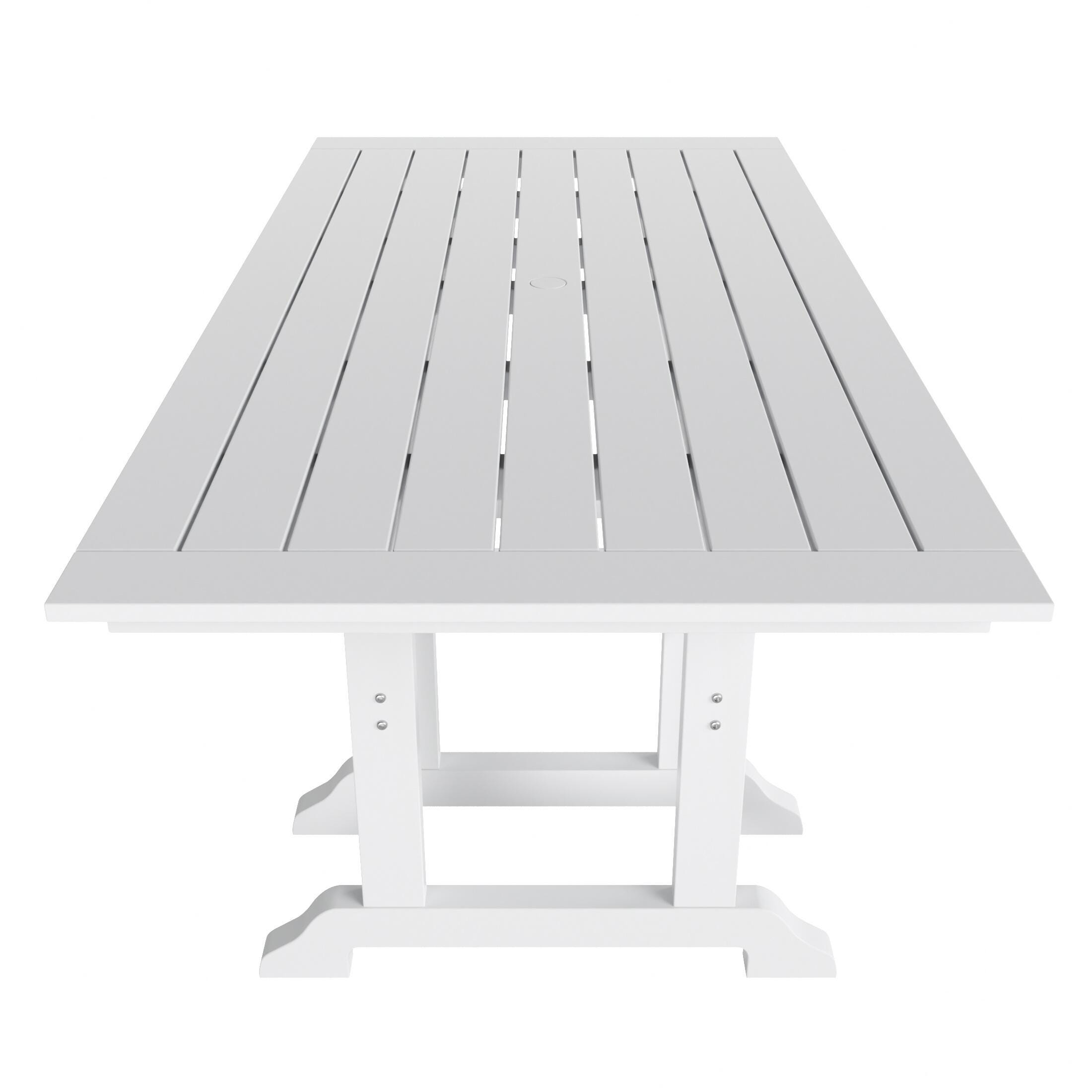 Westin Furniture Laguna Outdoor Dining Table and 6 Arm Chairs, White, large