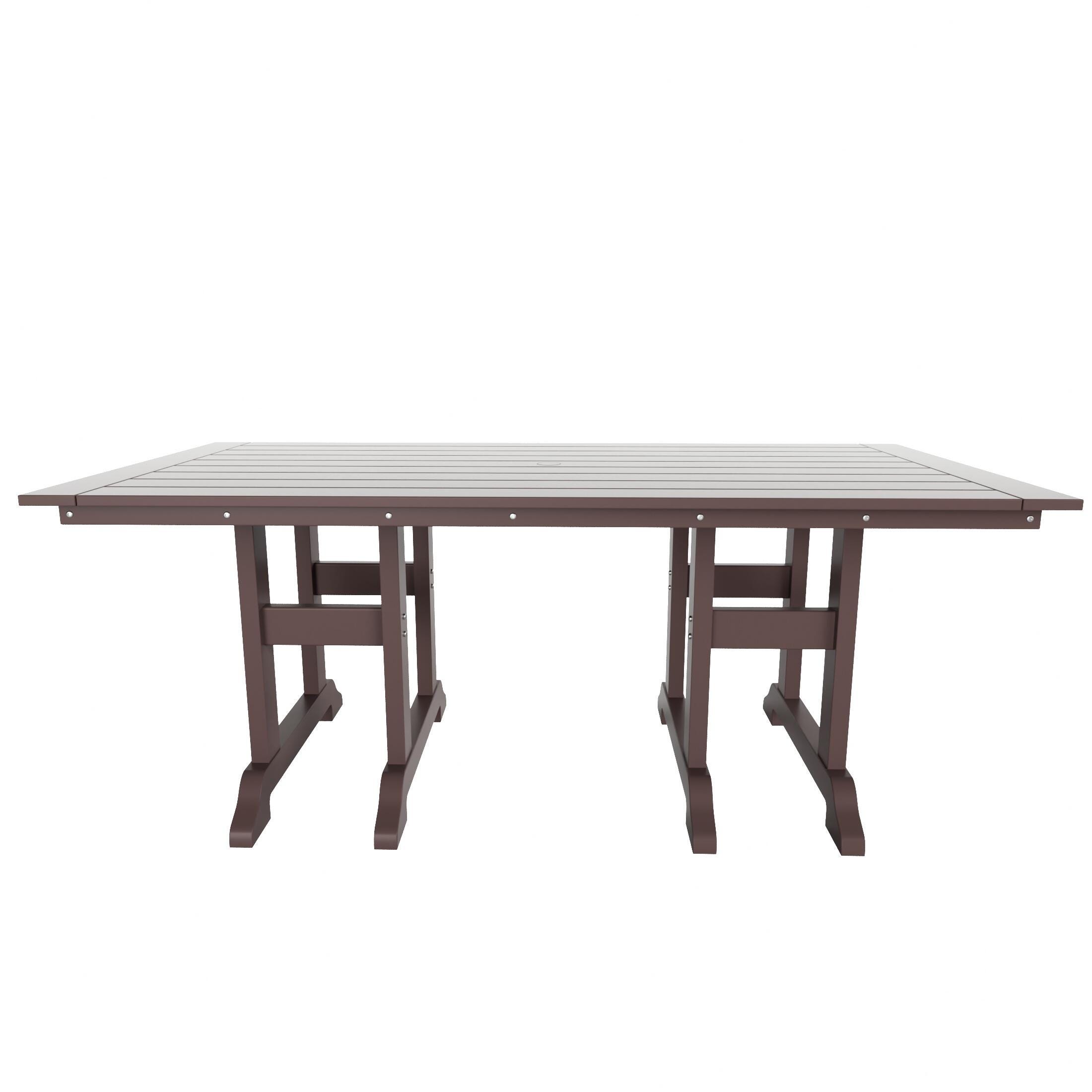 Westin Furniture Laguna Outdoor Dining Table and 6 Arm Chairs, Dark Brown, large