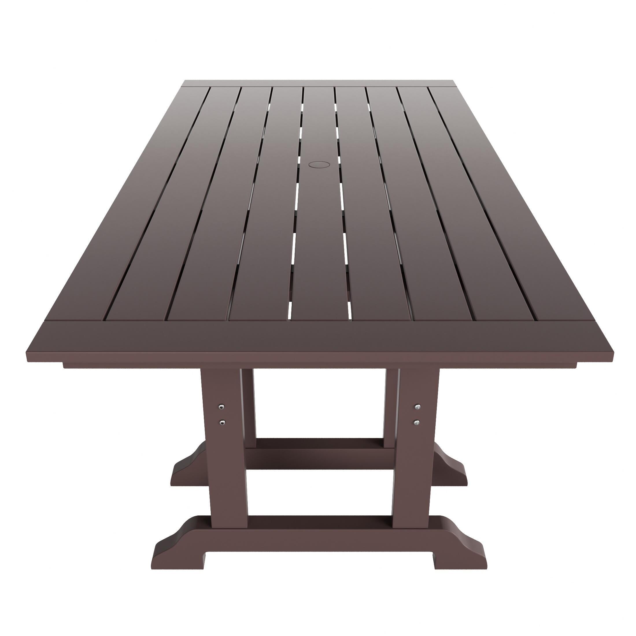 Westin Furniture Laguna Outdoor Dining Table and 6 Arm Chairs, Dark Brown, large