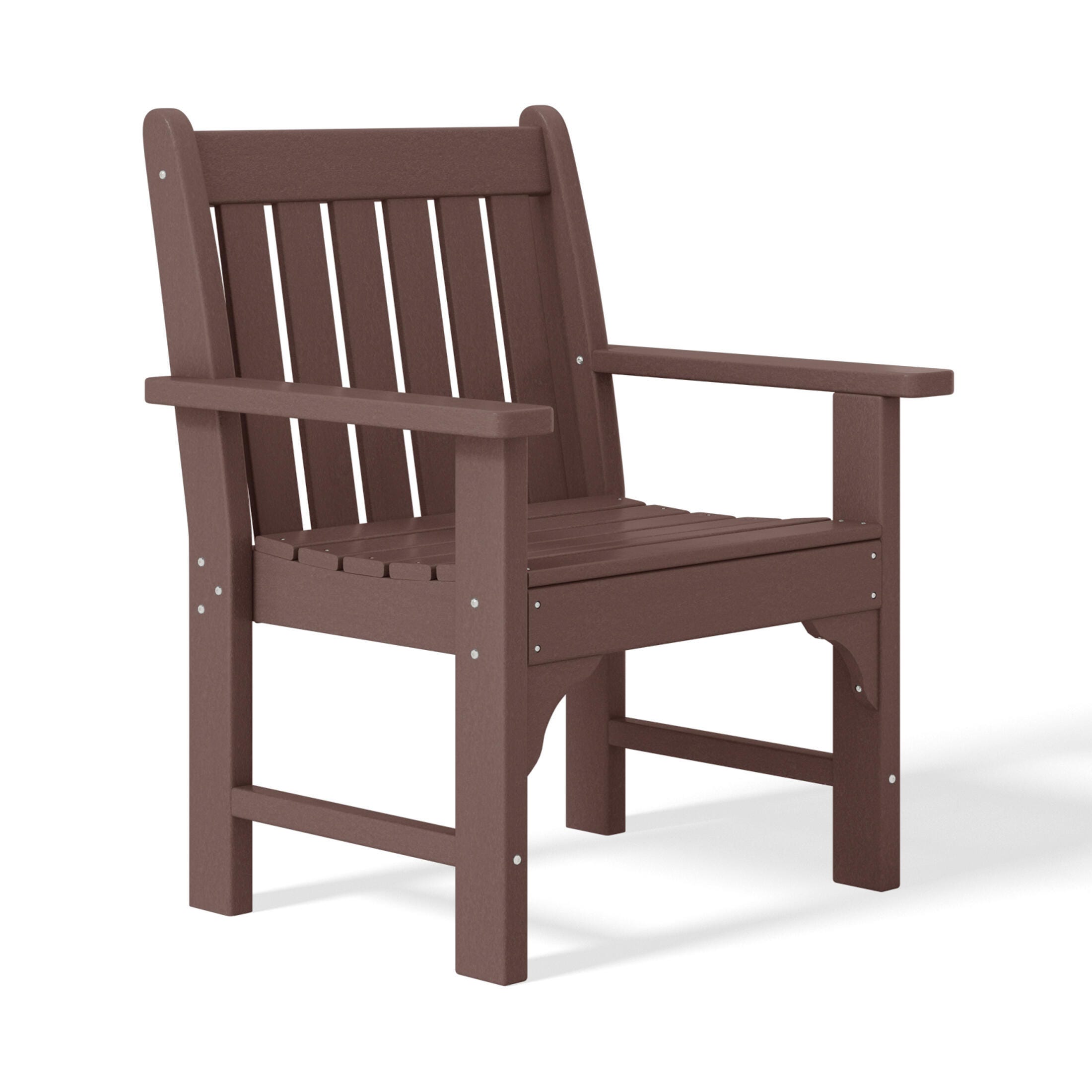 Westin Furniture Laguna Outdoor Dining Table and 6 Arm Chairs, Dark Brown, large