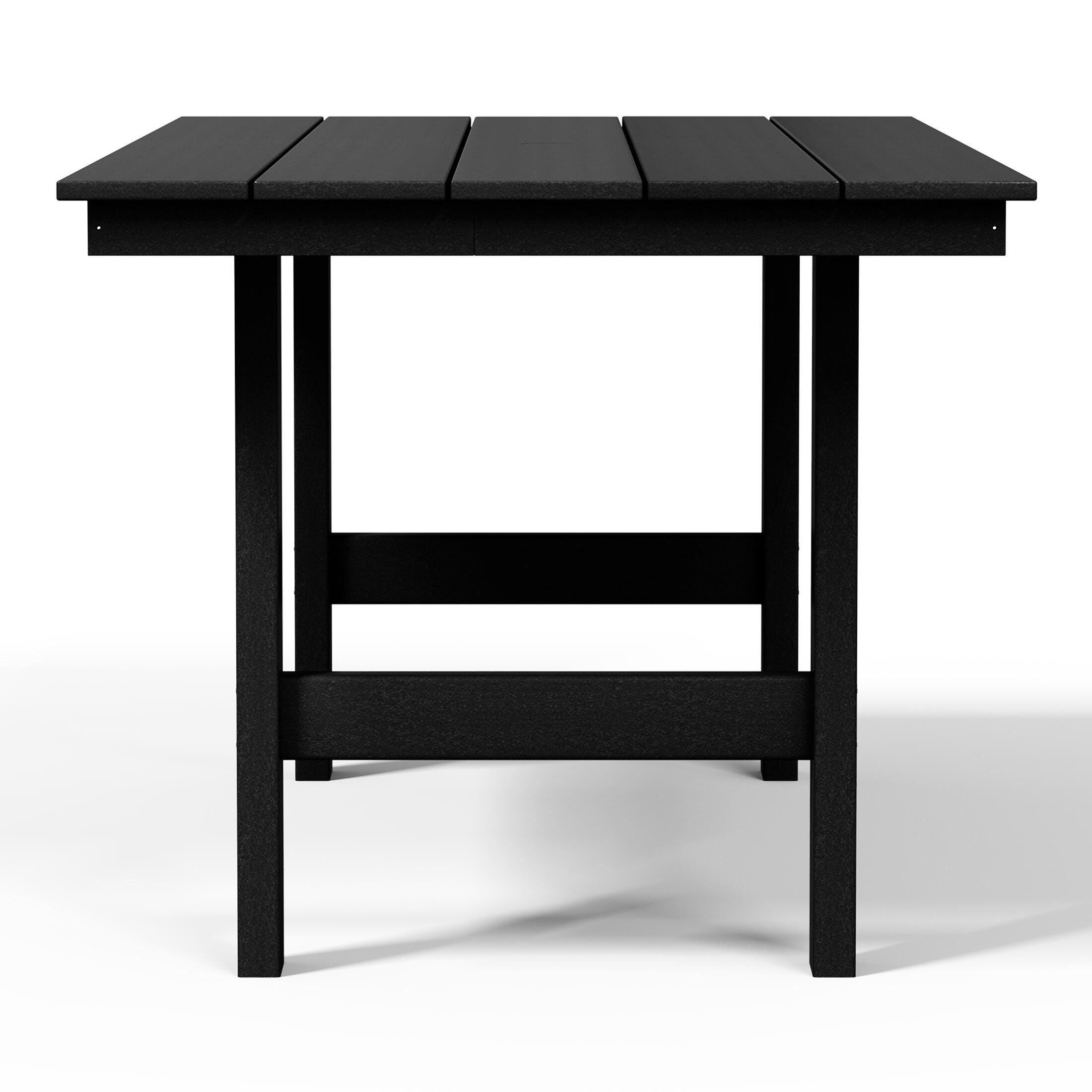 Westin Furniture Shoreside Outdoor Dining Table and 6 Arm Chairs, Black, large