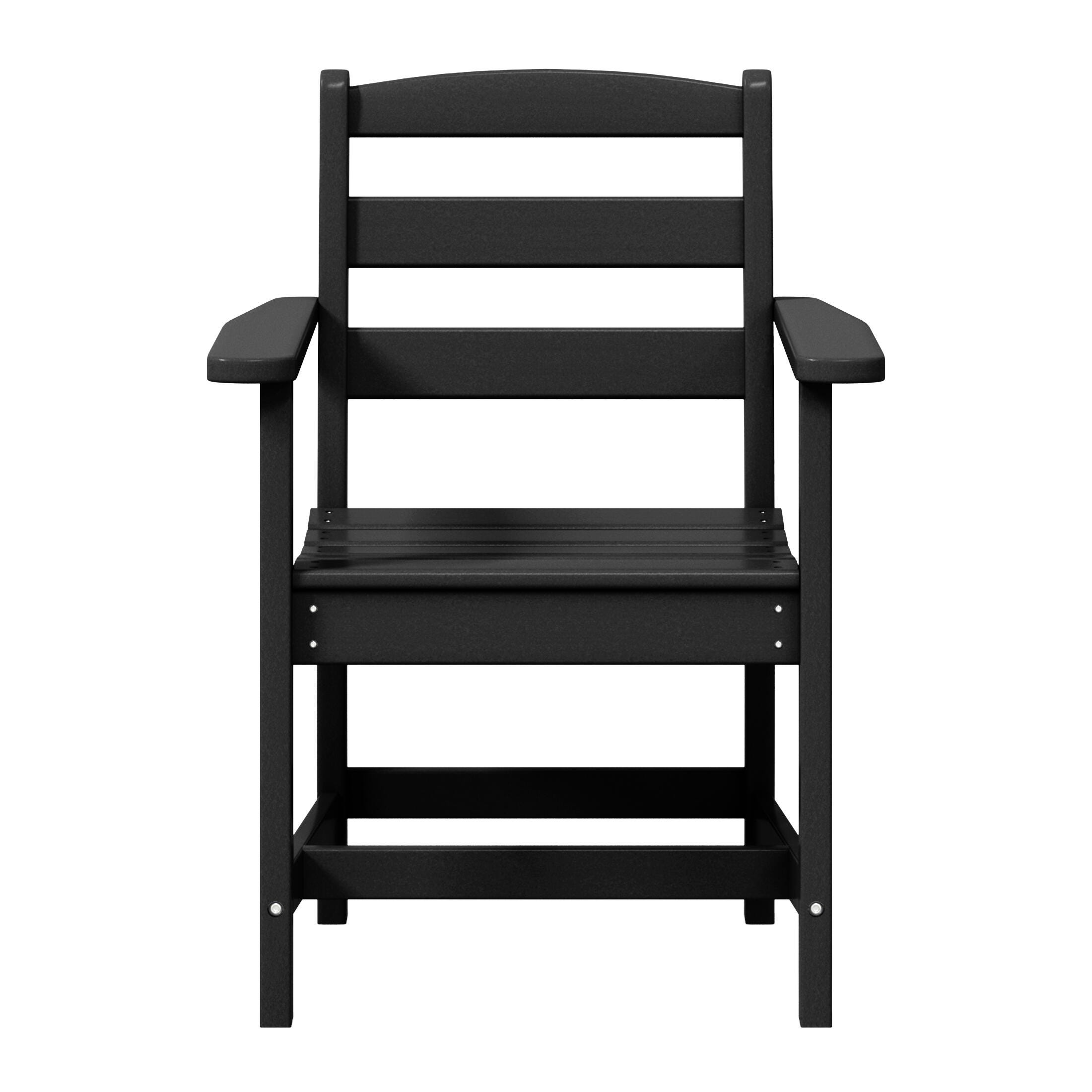 Westin Furniture Shoreside Outdoor Dining Table and 6 Arm Chairs, Black, large
