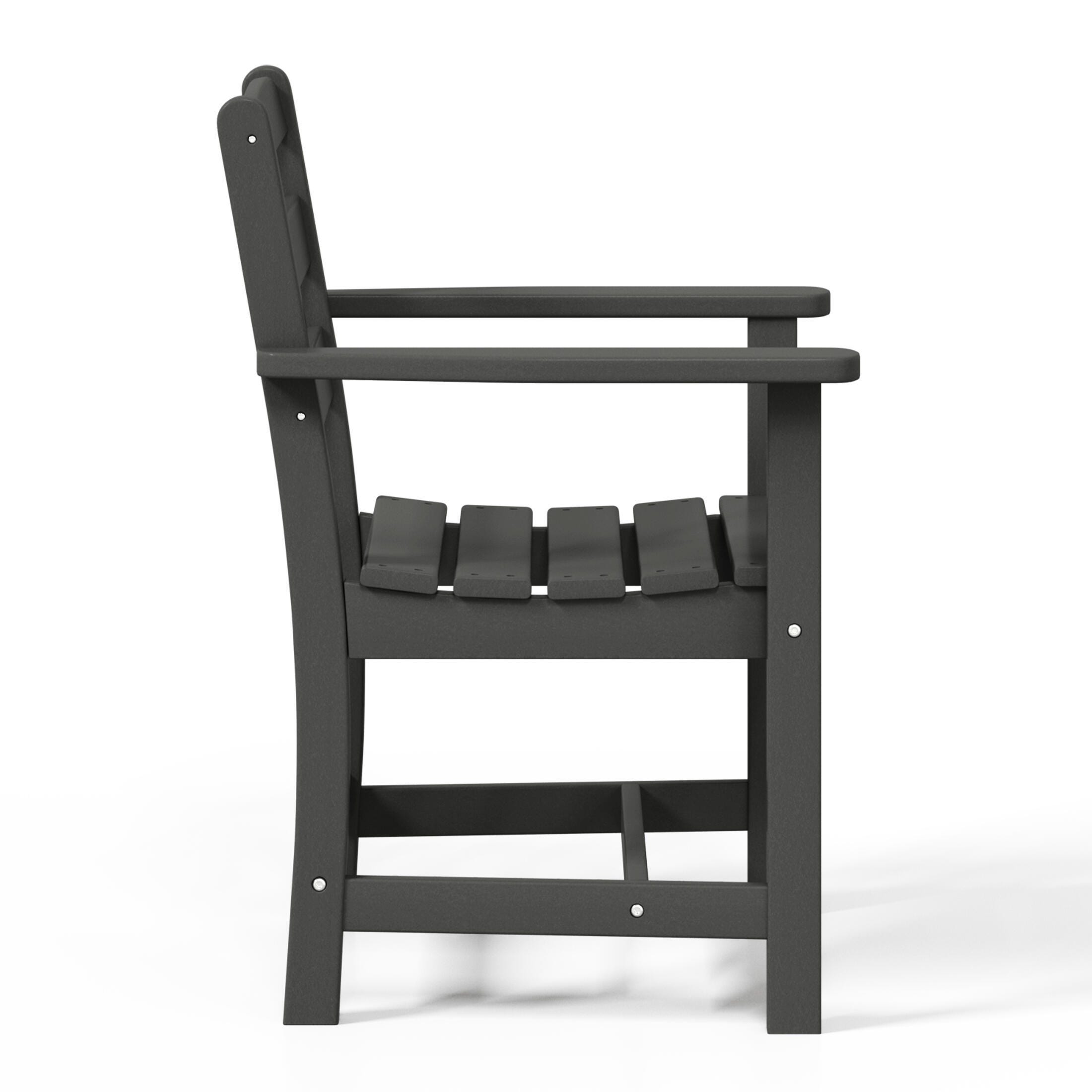 Westin Furniture Shoreside Outdoor Dining Table and 6 Arm Chairs, Gray, large