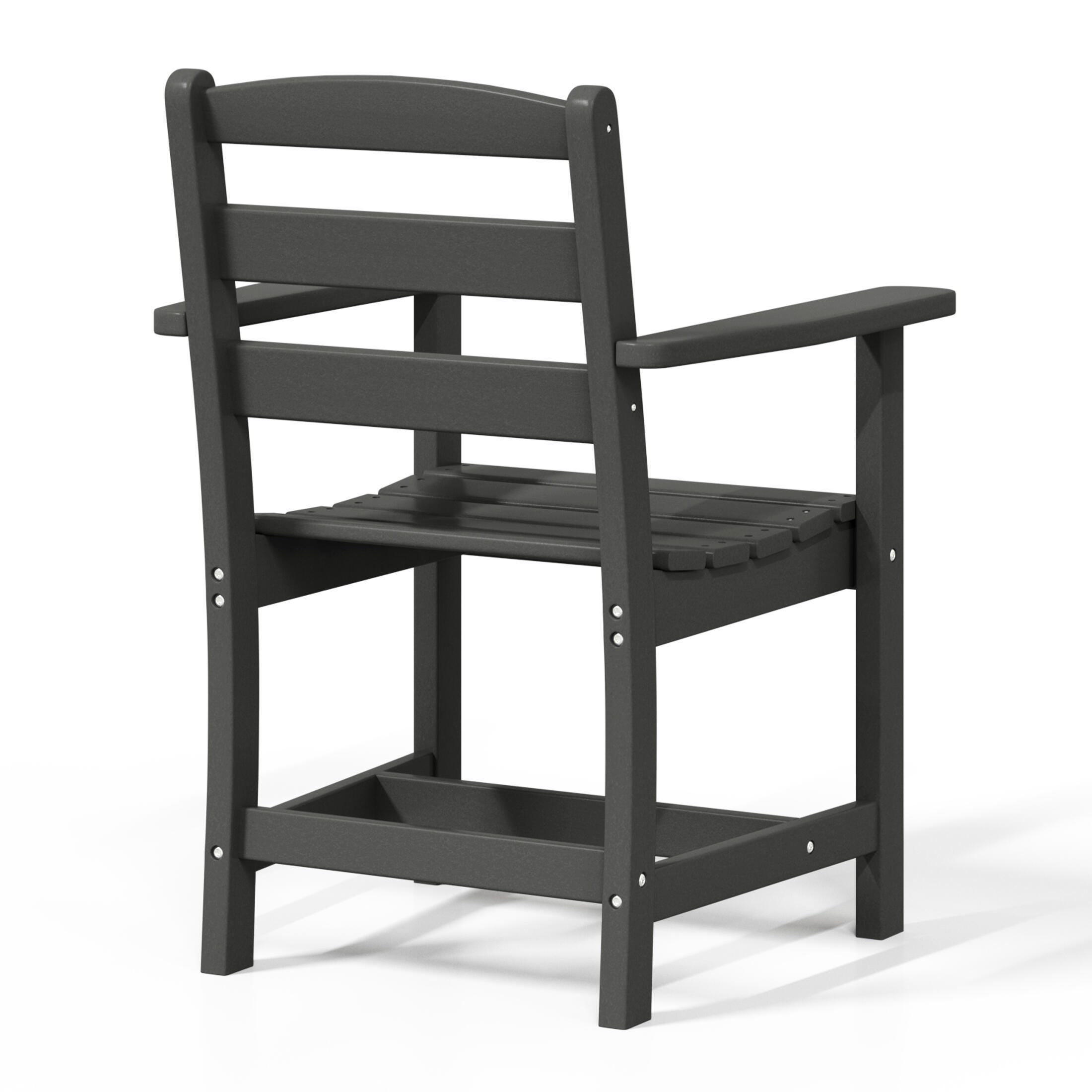 Westin Furniture Shoreside Outdoor Dining Table and 6 Arm Chairs, Gray, large
