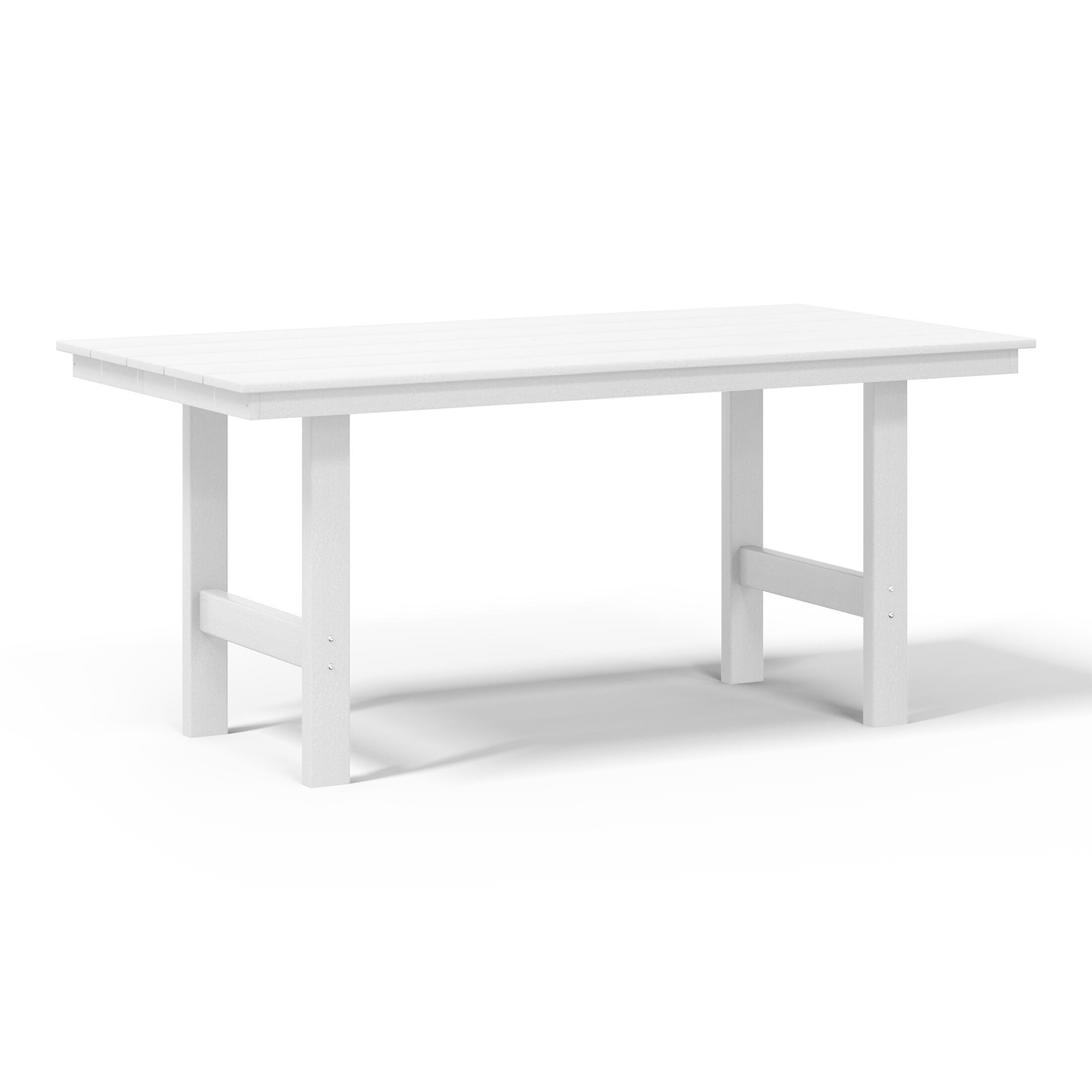 Westin Furniture Shoreside Outdoor Dining Table and 6 Arm Chairs, White, large