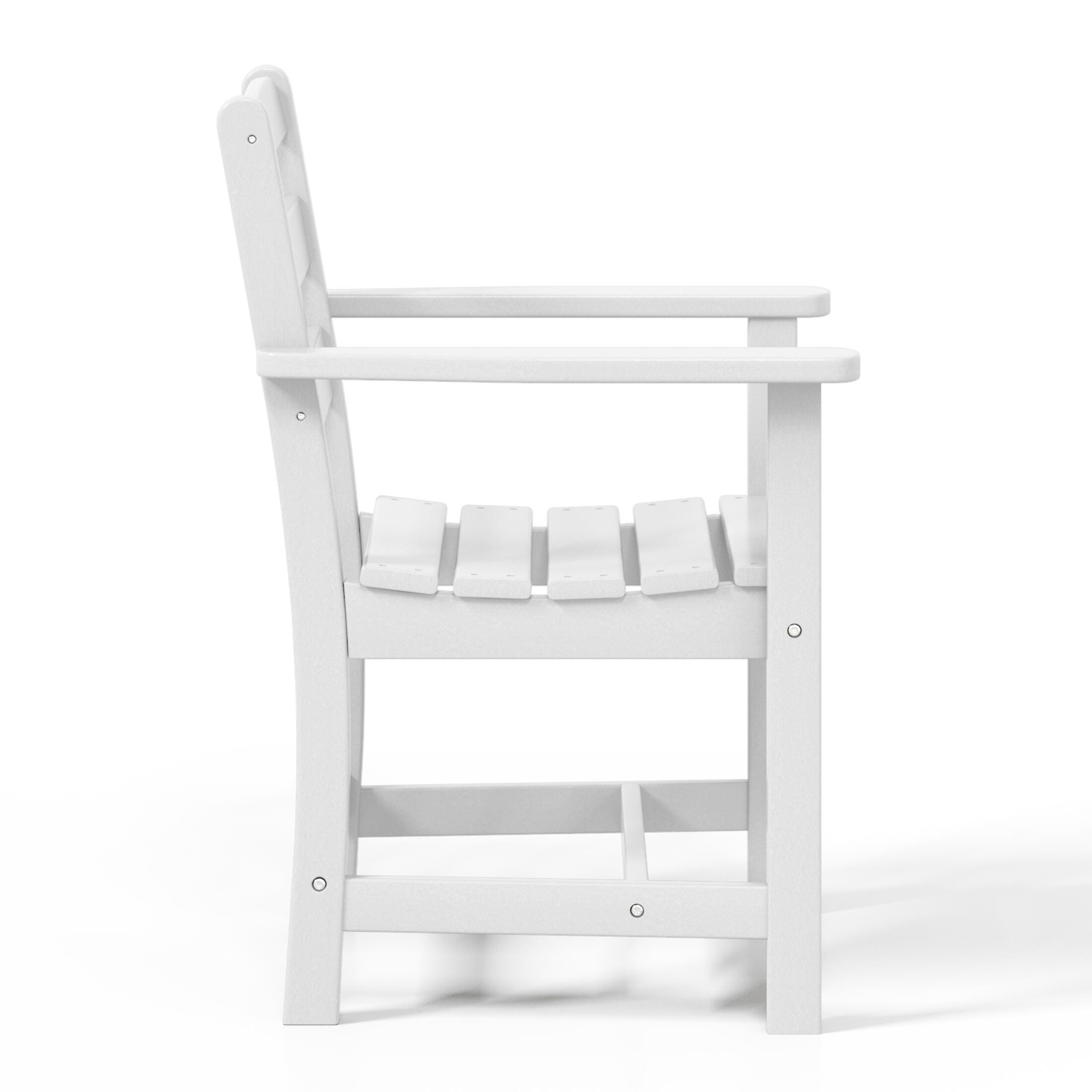 Westin Furniture Shoreside Outdoor Dining Table and 6 Arm Chairs, White, large