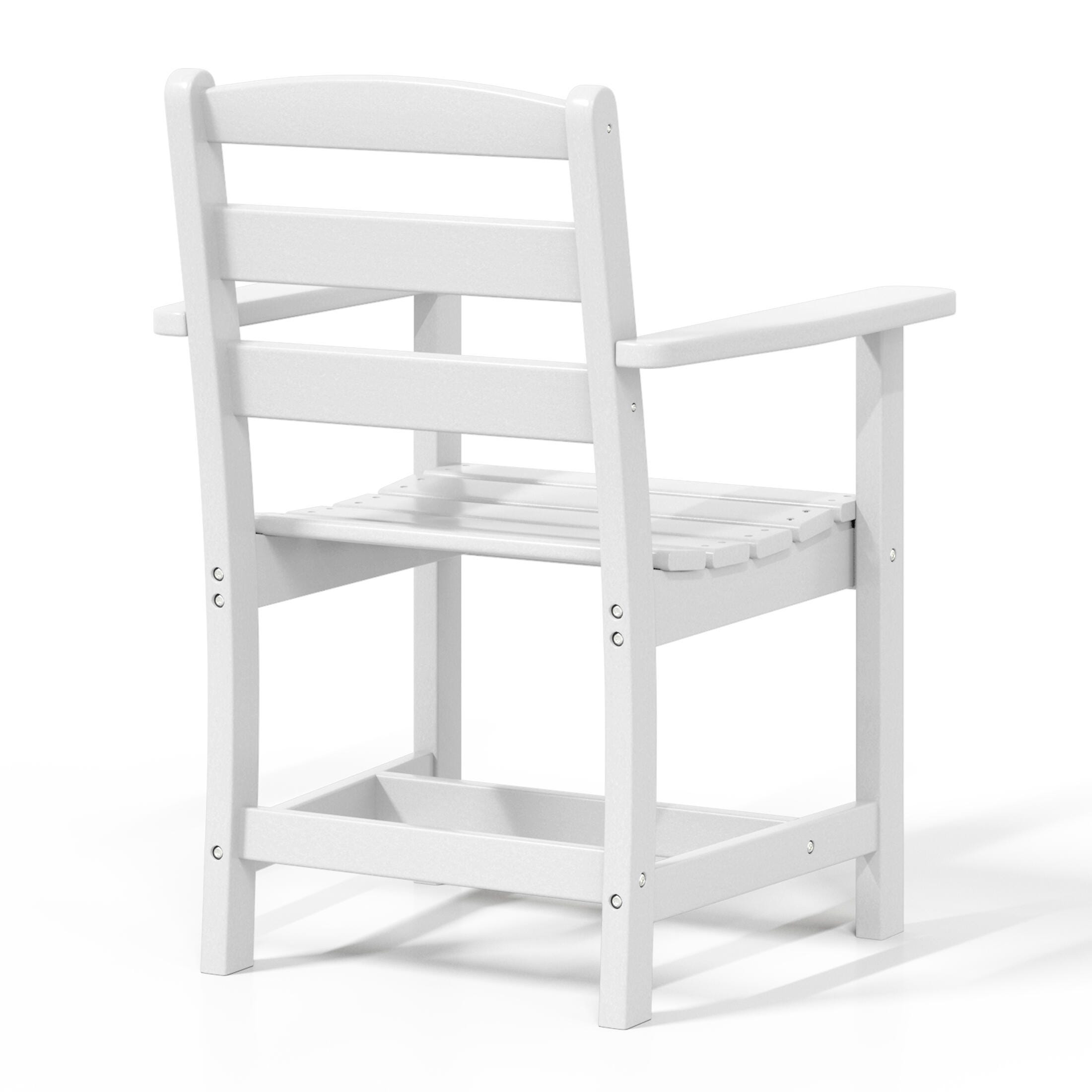 Westin Furniture Shoreside Outdoor Dining Table and 6 Arm Chairs, White, large