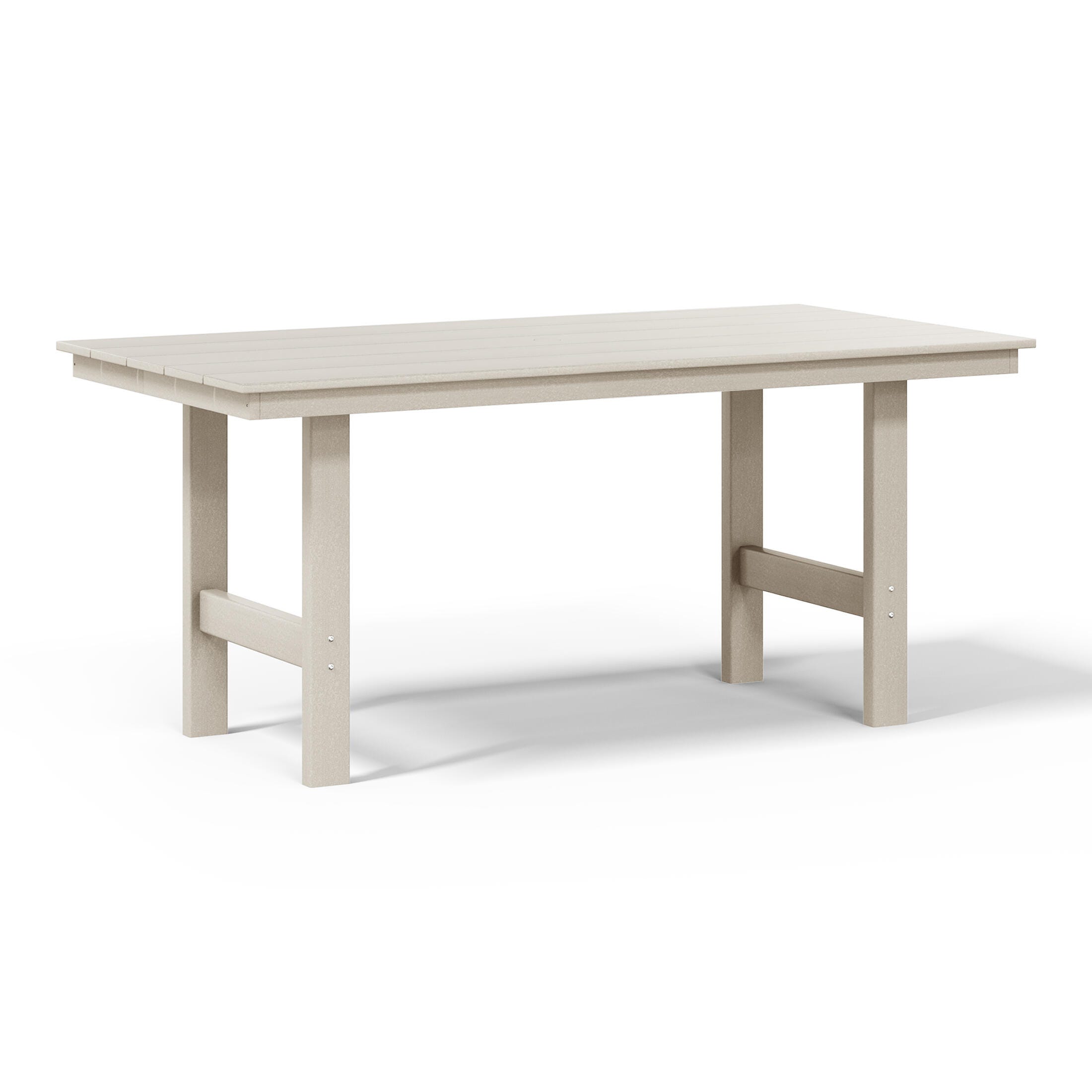 Westin Furniture Shoreside Outdoor Dining Table and 6 Armless Chairs, Sand, large