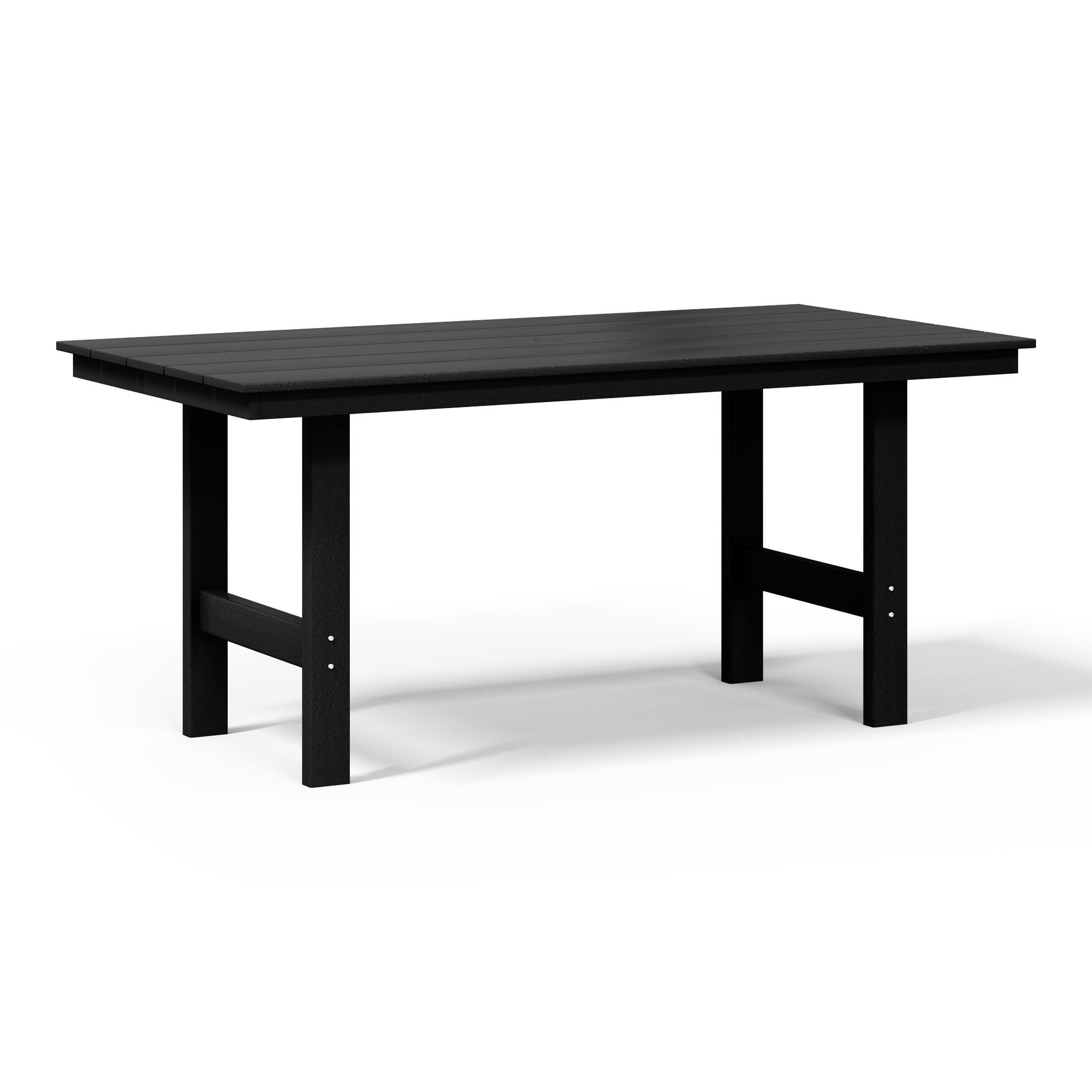 Westin Furniture Shoreside Outdoor Dining Table and 6 Armless Chairs, Black, large