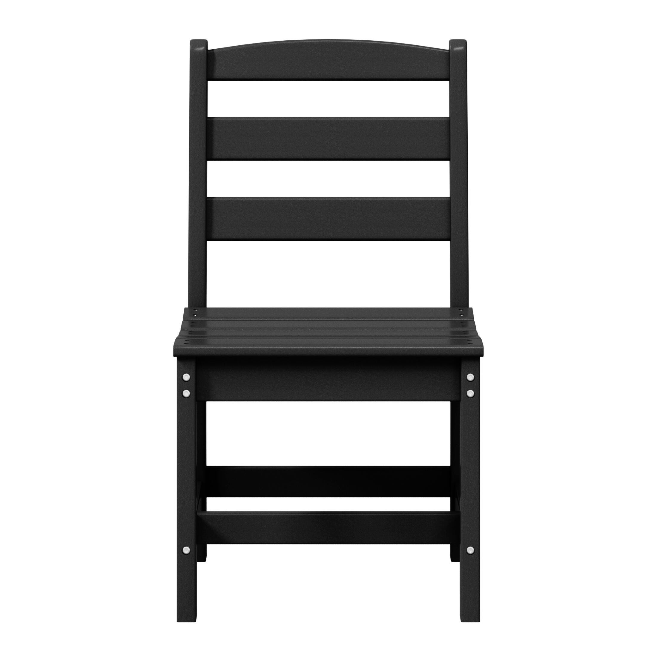 Westin Furniture Shoreside Outdoor Dining Table and 6 Armless Chairs, Black, large