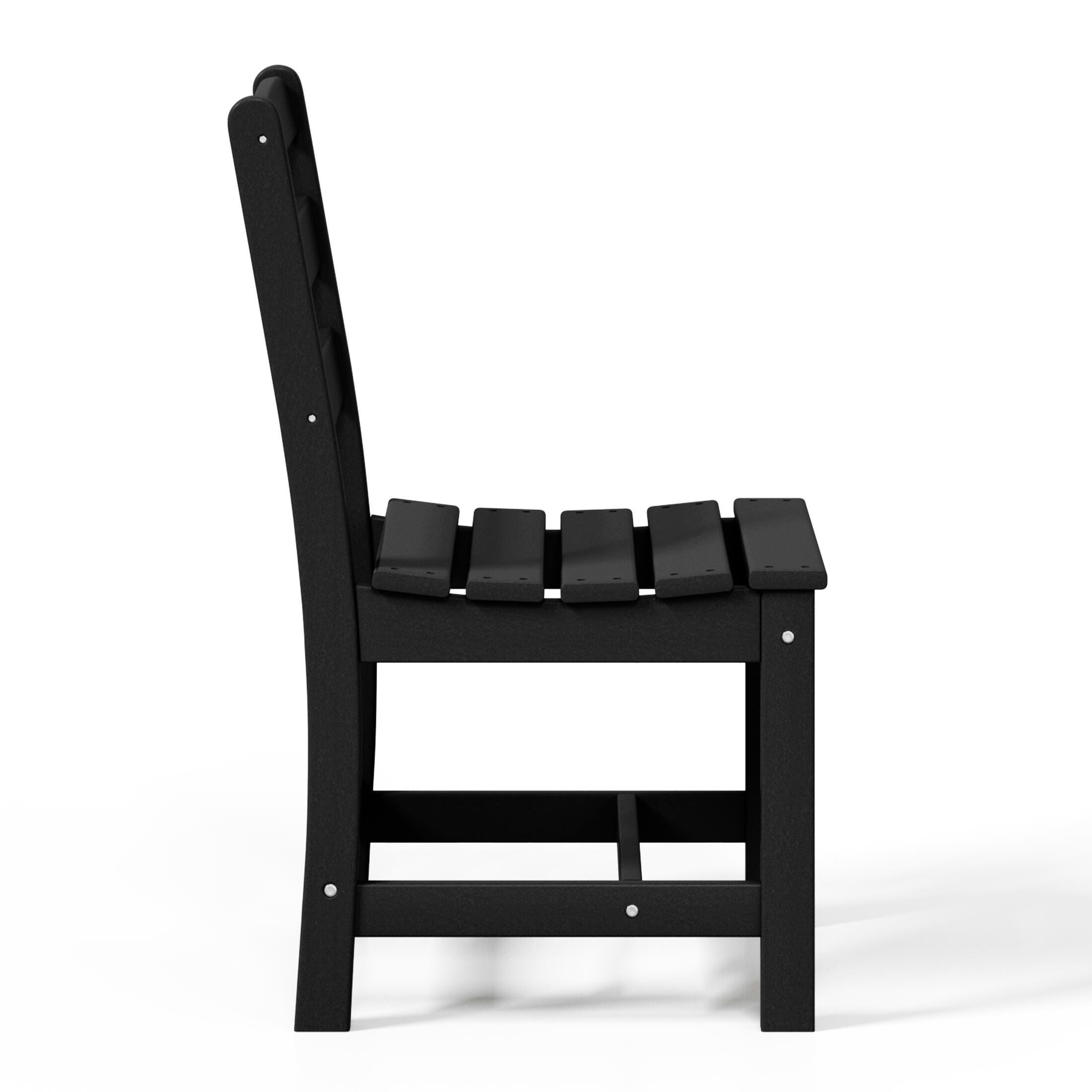 Westin Furniture Shoreside Outdoor Dining Table and 6 Armless Chairs, Black, large