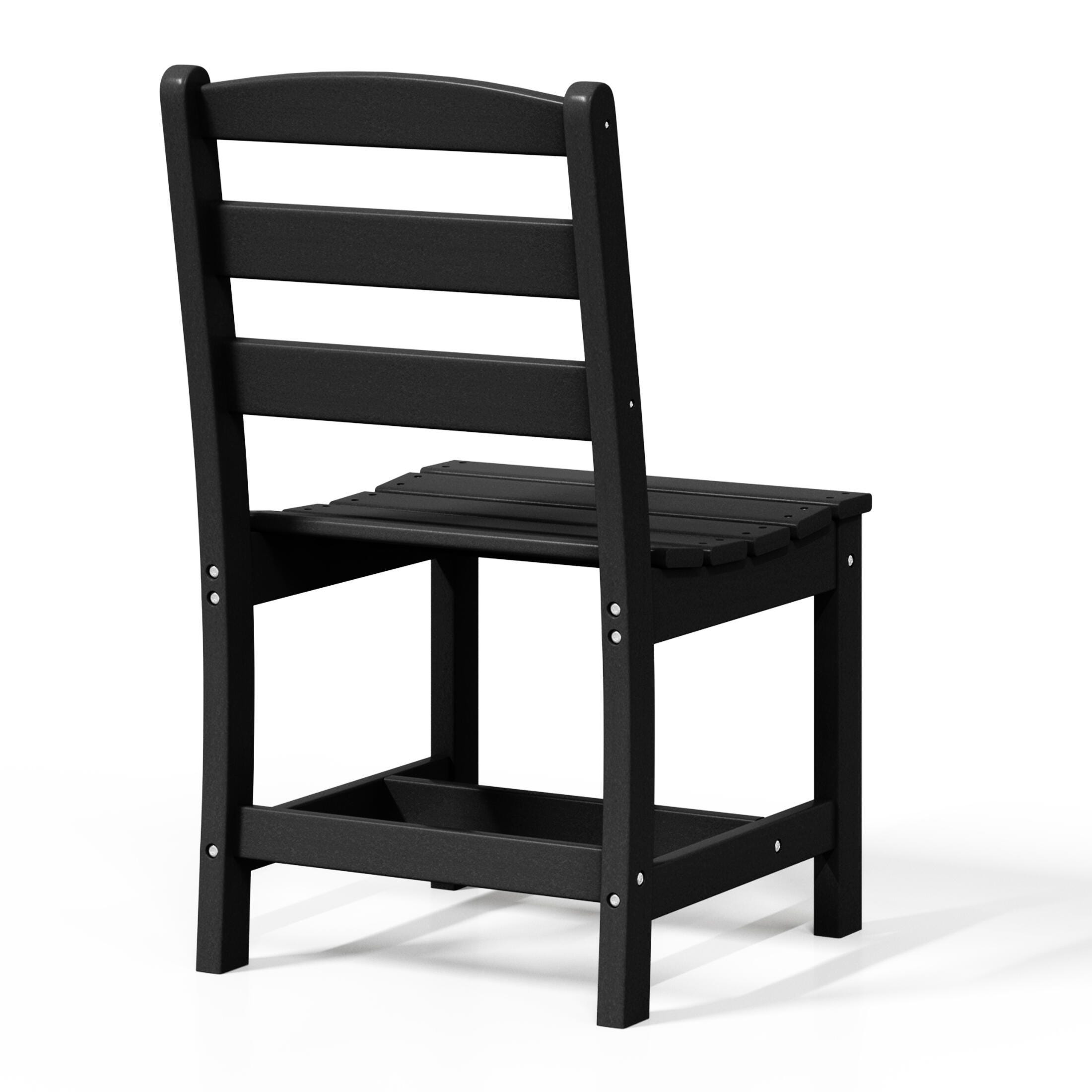 Westin Furniture Shoreside Outdoor Dining Table and 6 Armless Chairs, Black, large