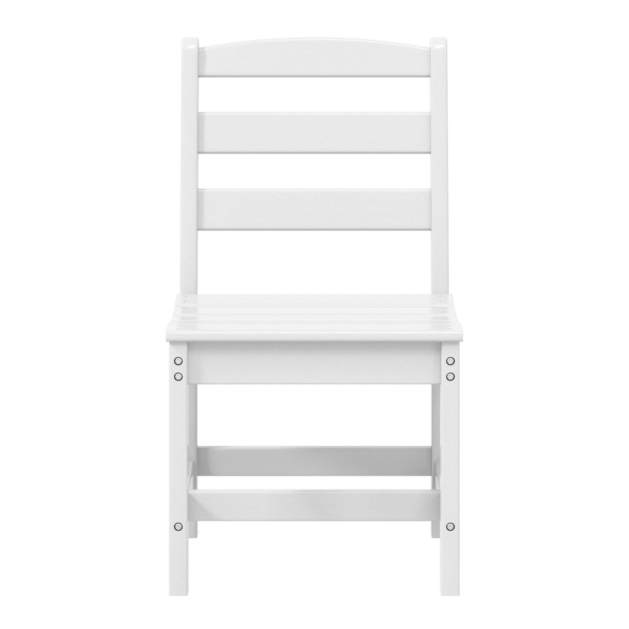 Westin Furniture Shoreside Outdoor Dining Table and 6 Armless Chairs, White, large