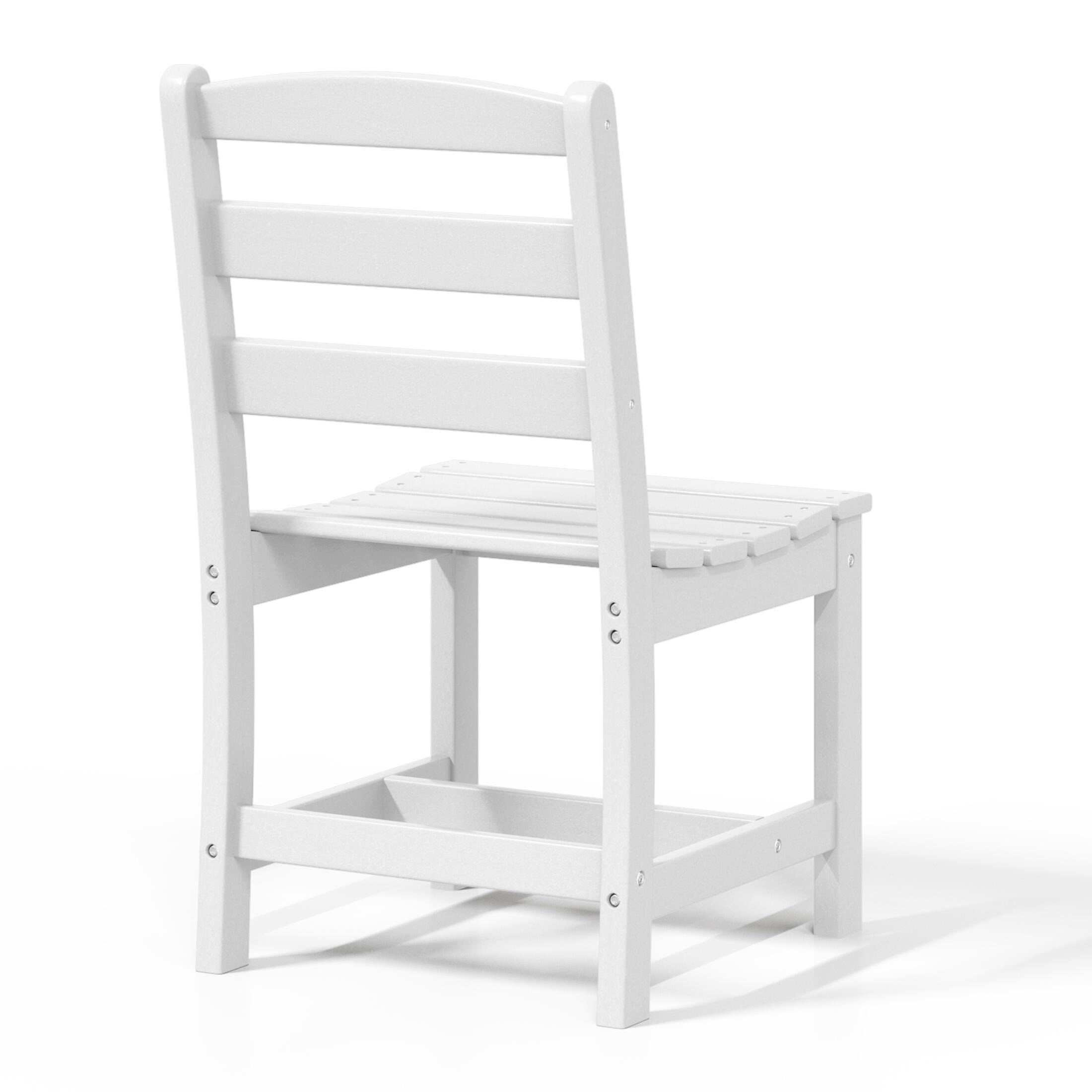 Westin Furniture Shoreside Outdoor Dining Table and 6 Armless Chairs, White, large