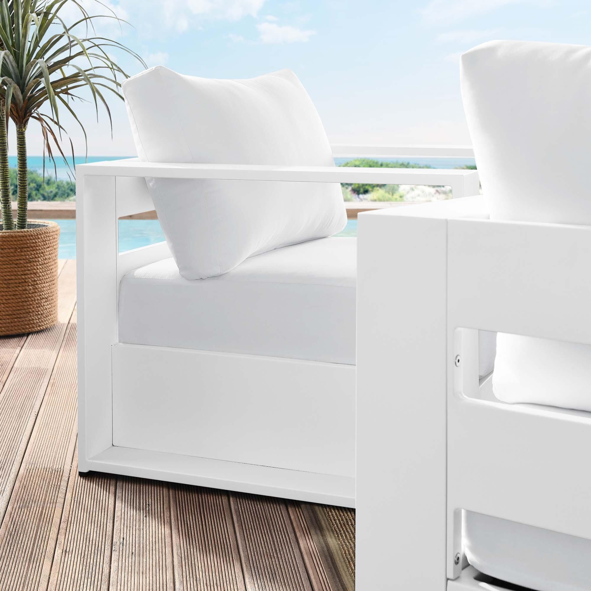 Modway Tahoe Outdoor Lounge Chair (Set of 2), White, large