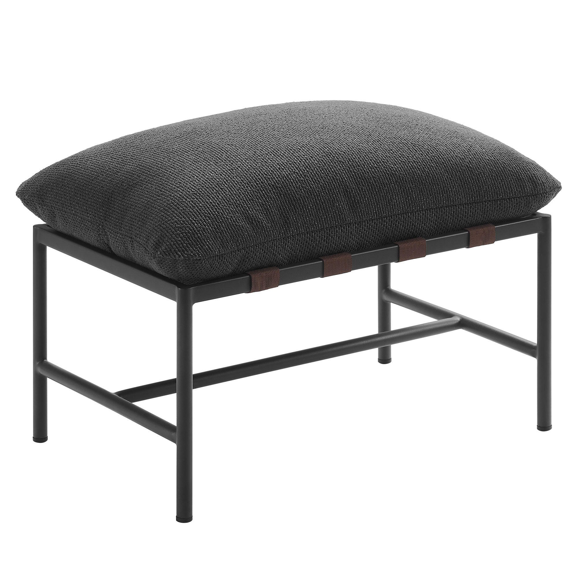 Modway Raya Outdoor Lounge Chair and Ottoman, Charcoal, large