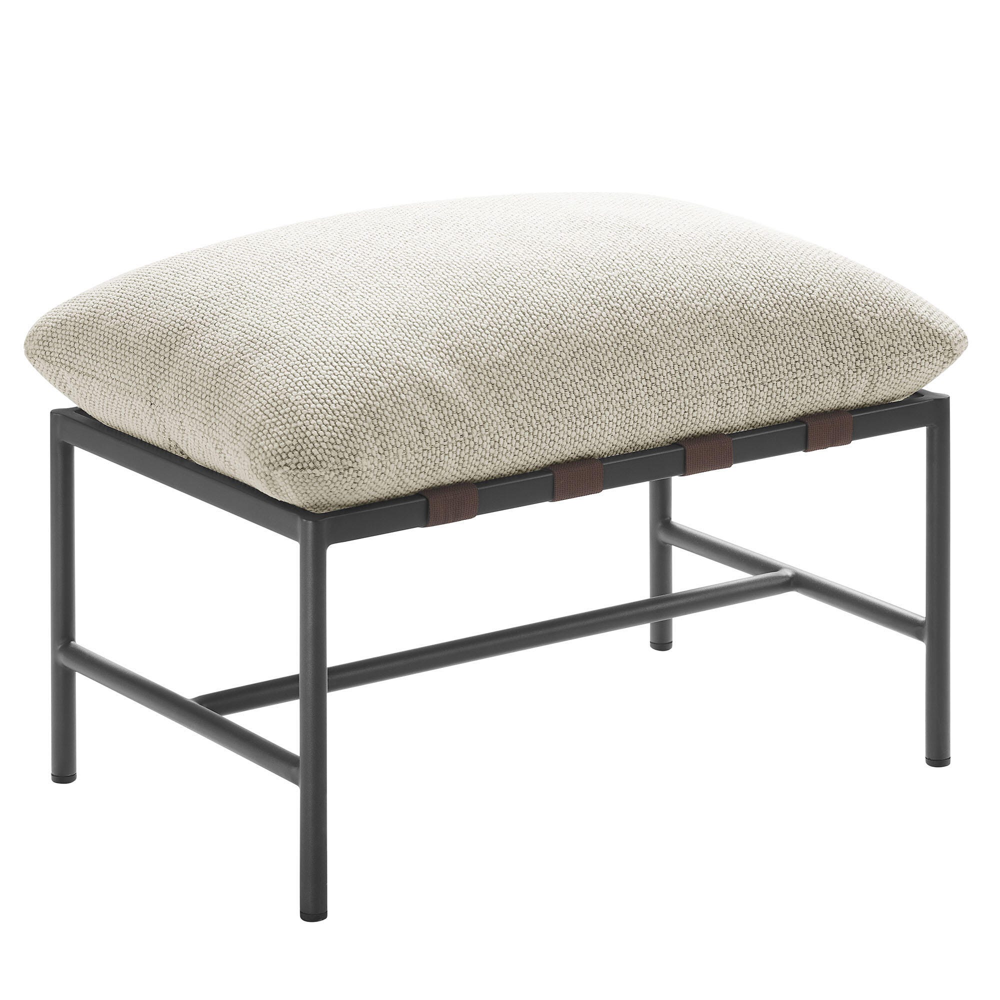 Modway Raya Outdoor Lounge Chair and Ottoman, Ivory, large