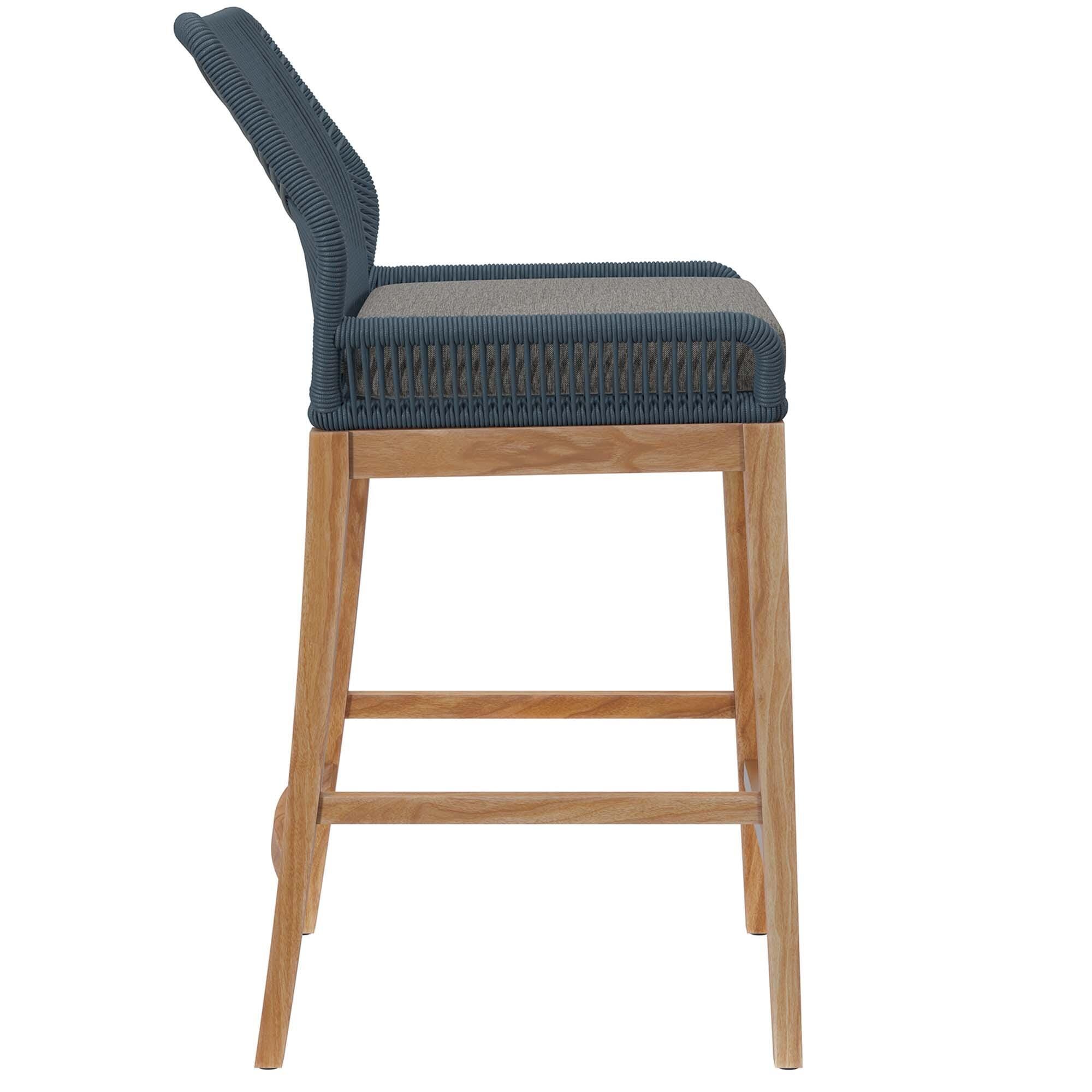 Modway Wellspring Outdoor Bar Table and 2 Bar Stools, Blue, large