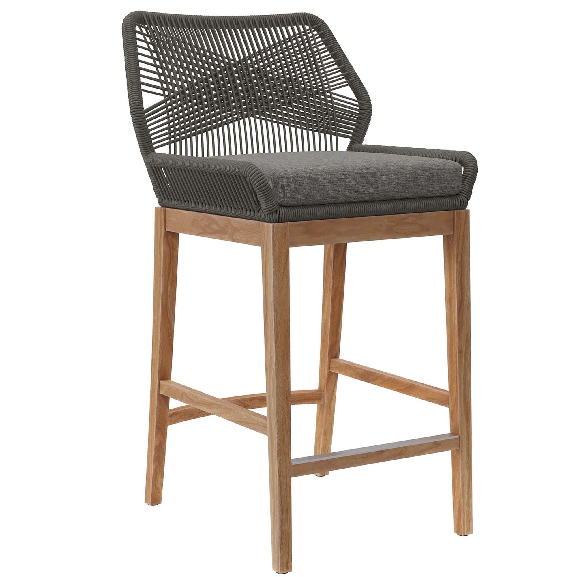Modway Wellspring Outdoor Bar Table and 2 Bar Stools, Gray, large