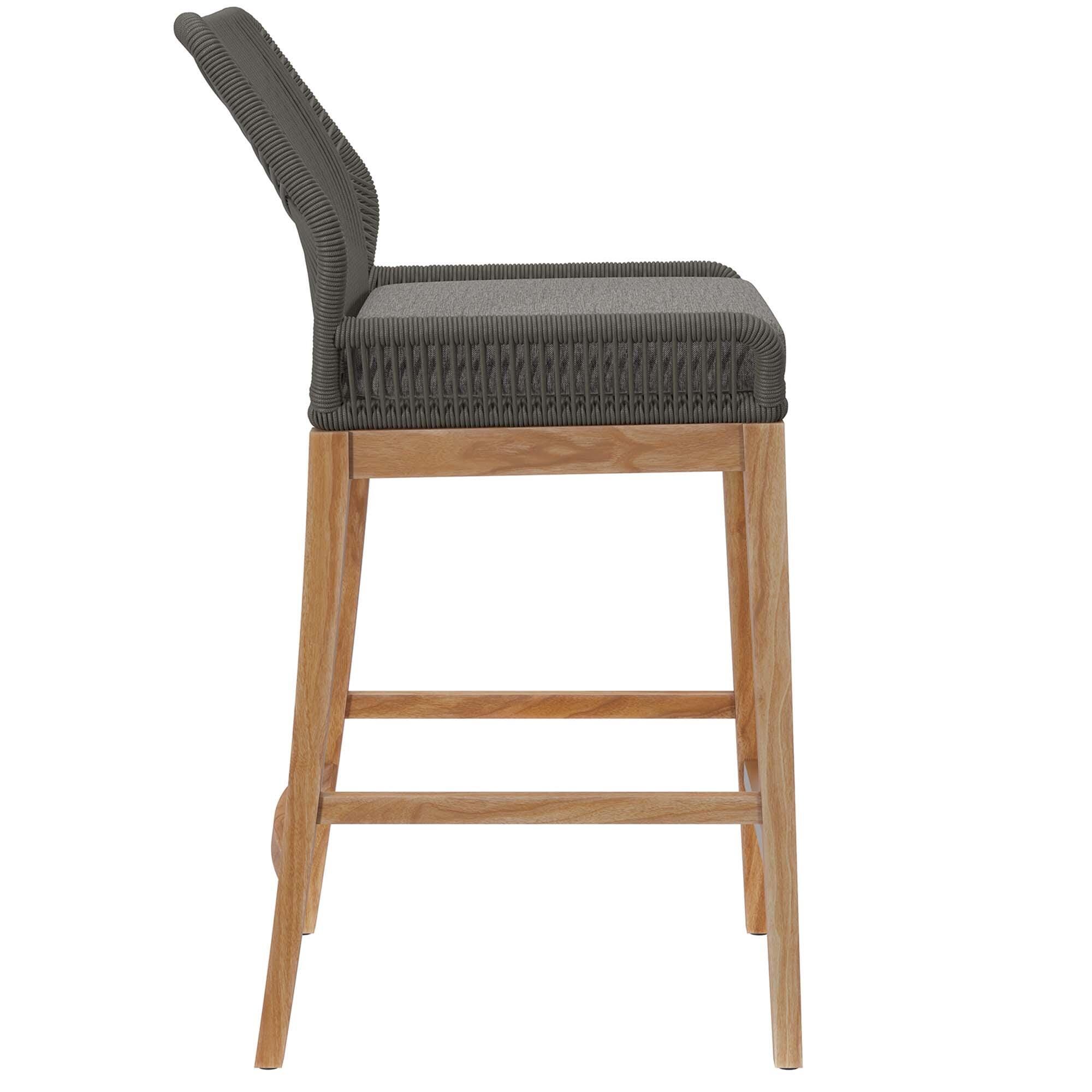Modway Wellspring Outdoor Bar Table and 2 Bar Stools, Gray, large
