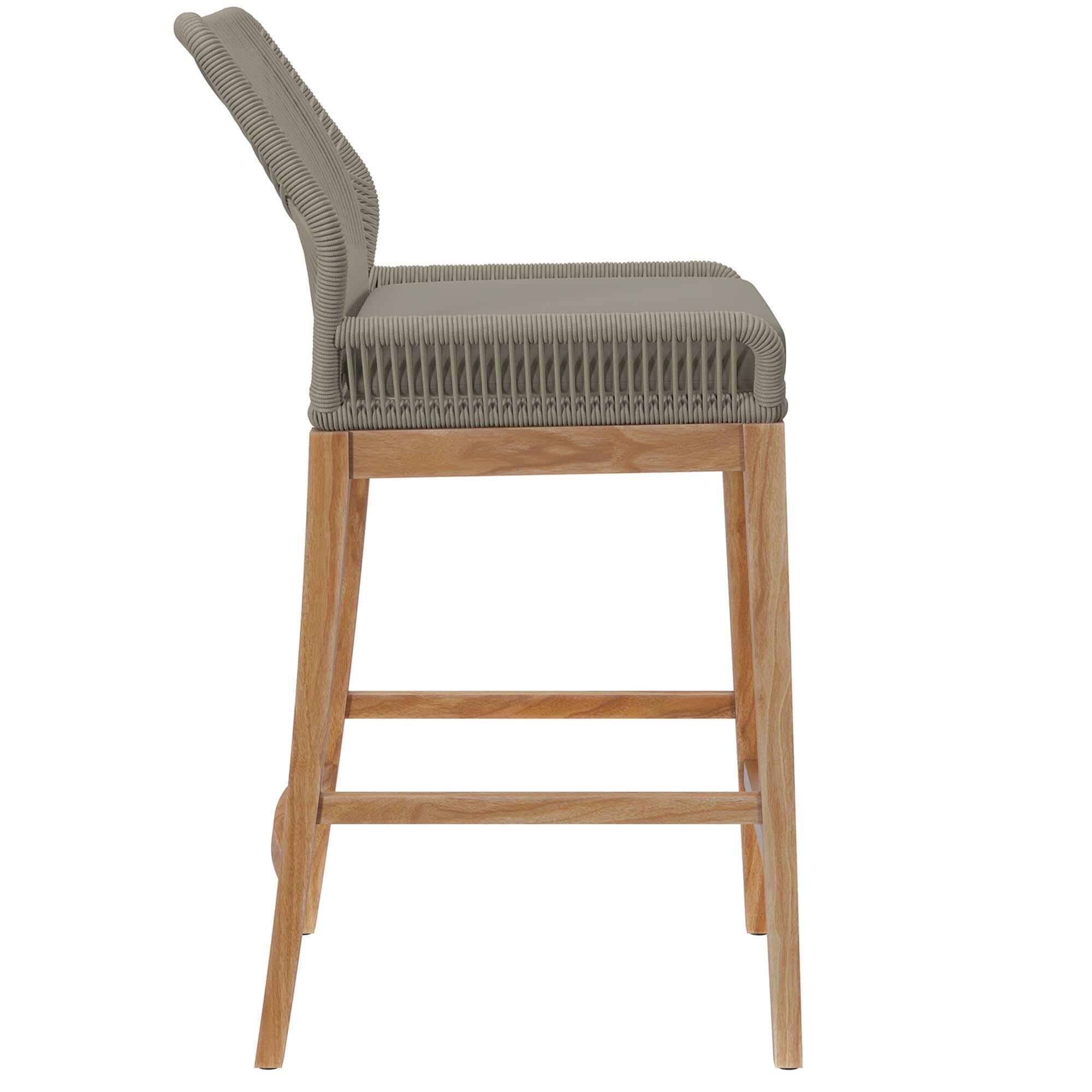 Modway Wellspring Outdoor Bar Table and 2 Bar Stools, Greige, large