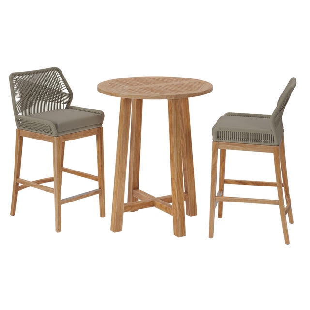 Modway Wellspring Outdoor Bar Table and 2 Bar Stools