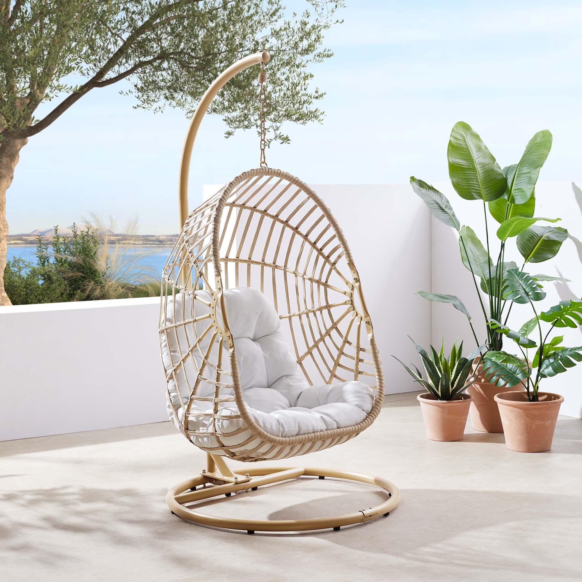 Modway Amalie Outdoor Hanging Egg Chair, , rollover