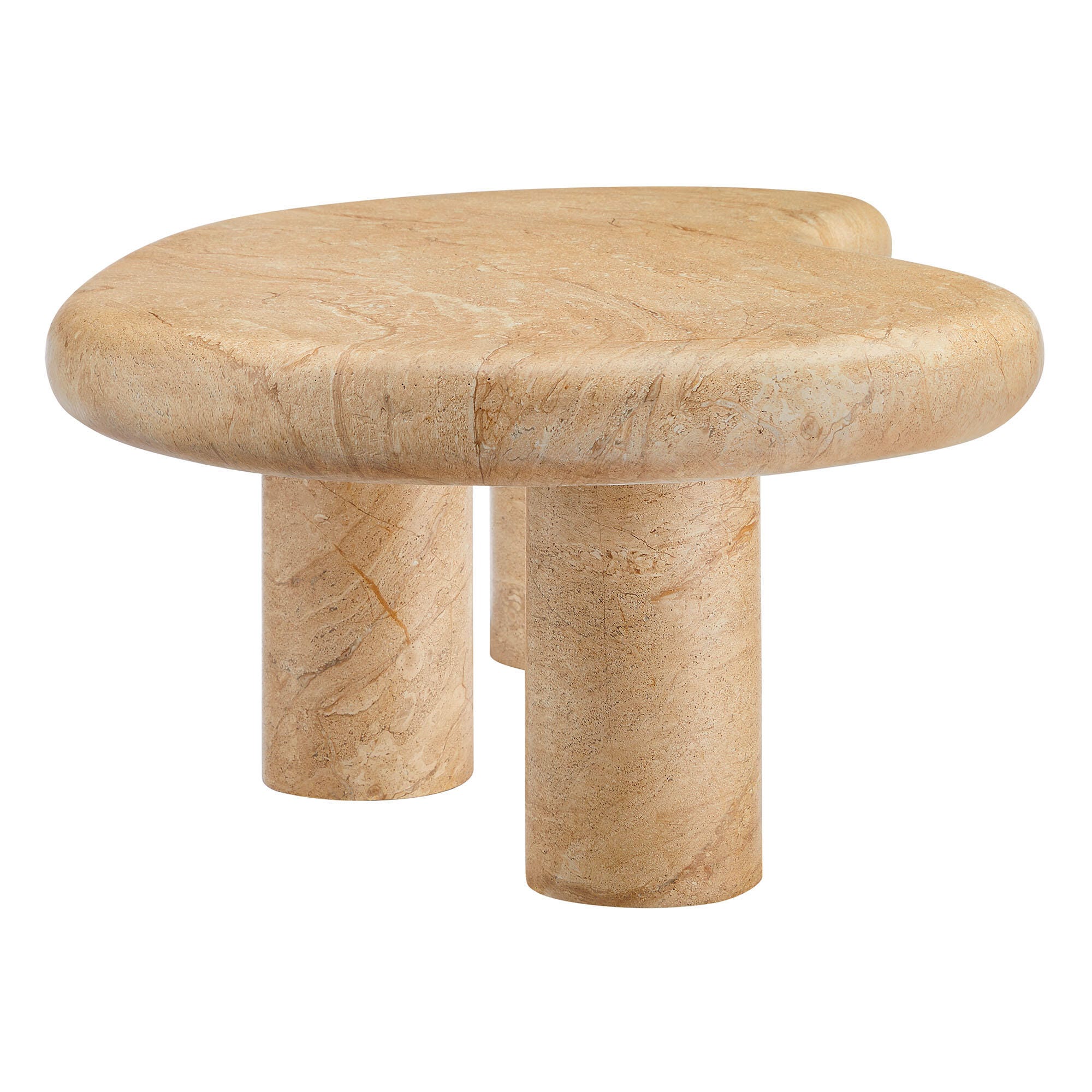 Modway Elowen Outdoor Coffee Table, Travertine, large