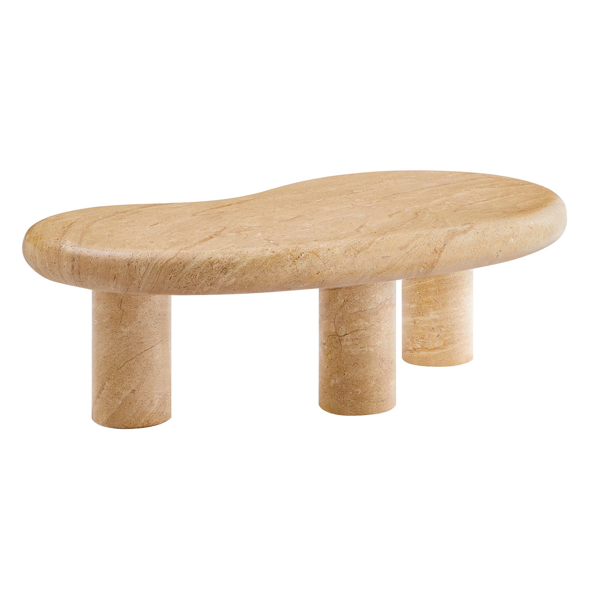Modway Elowen Outdoor Coffee Table, Travertine, large