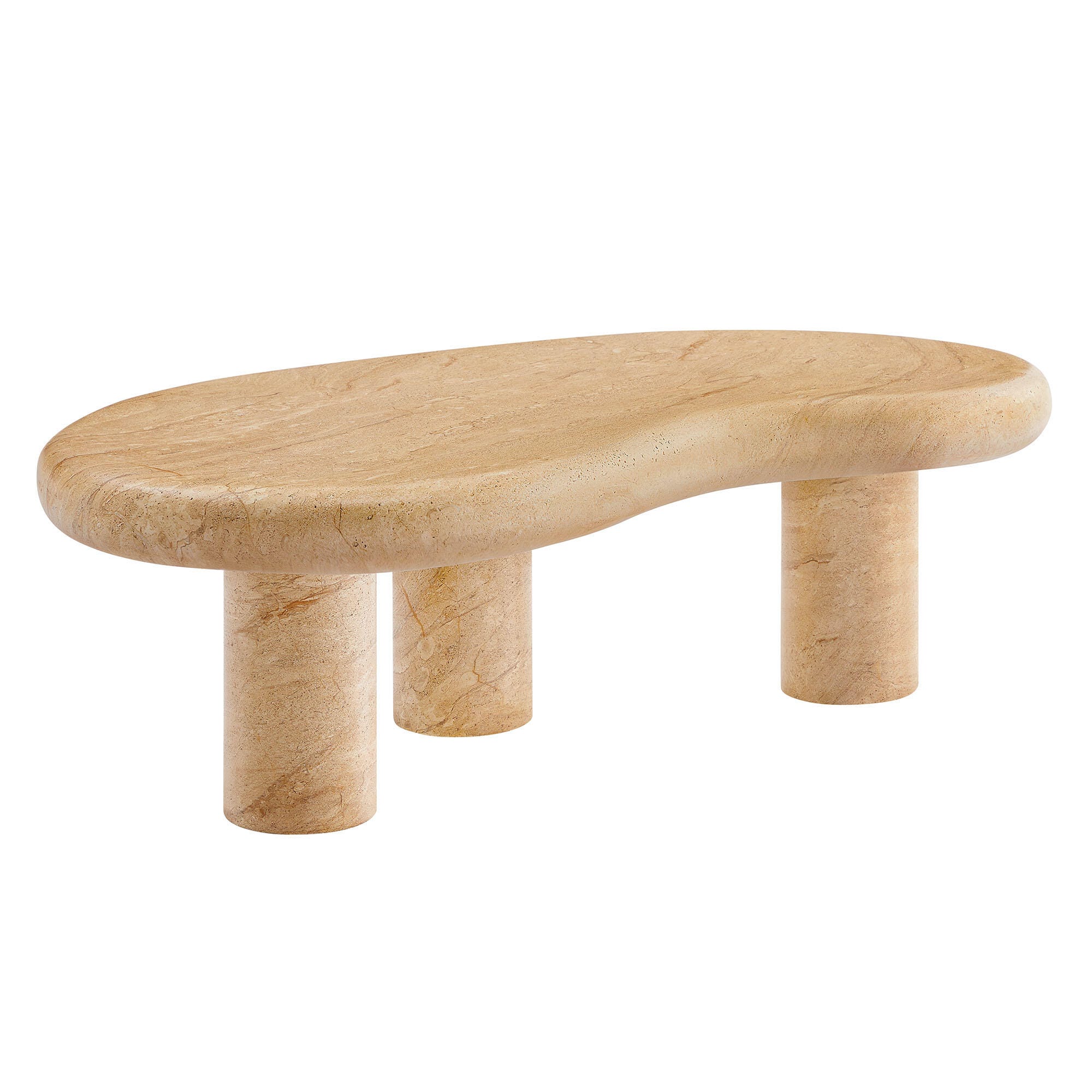 Modway Elowen Outdoor Coffee Table, Travertine, large