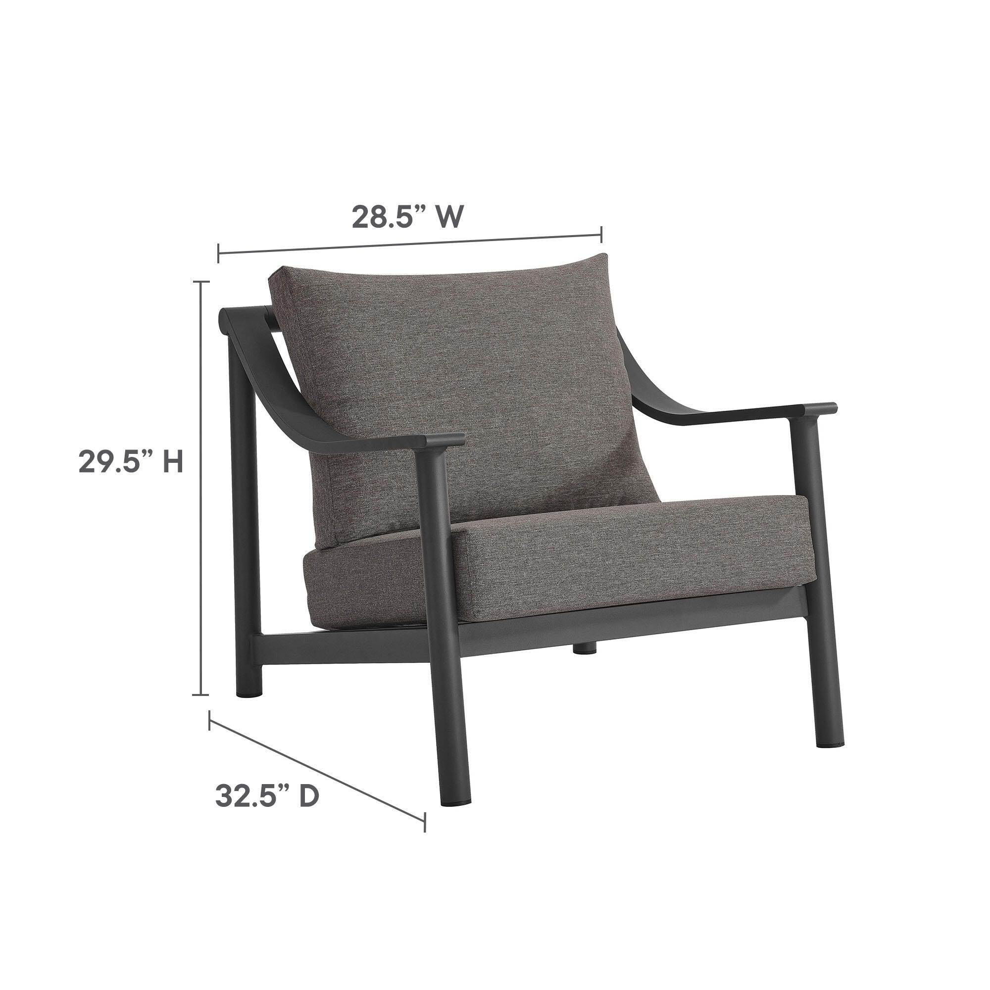 Modway Terrace Outdoor Sofa with Coffee Table and 2 Lounge Chairs, , large