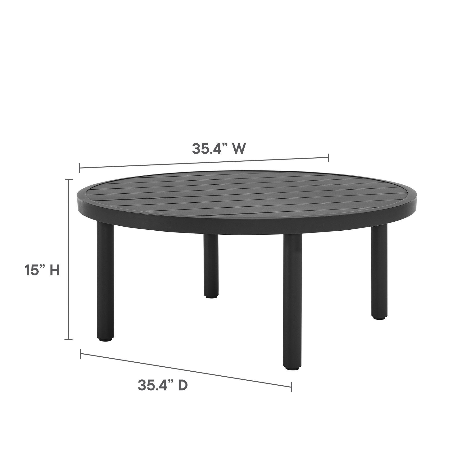 Modway Terrace Outdoor Sofa with Coffee Table and 2 Lounge Chairs, , large