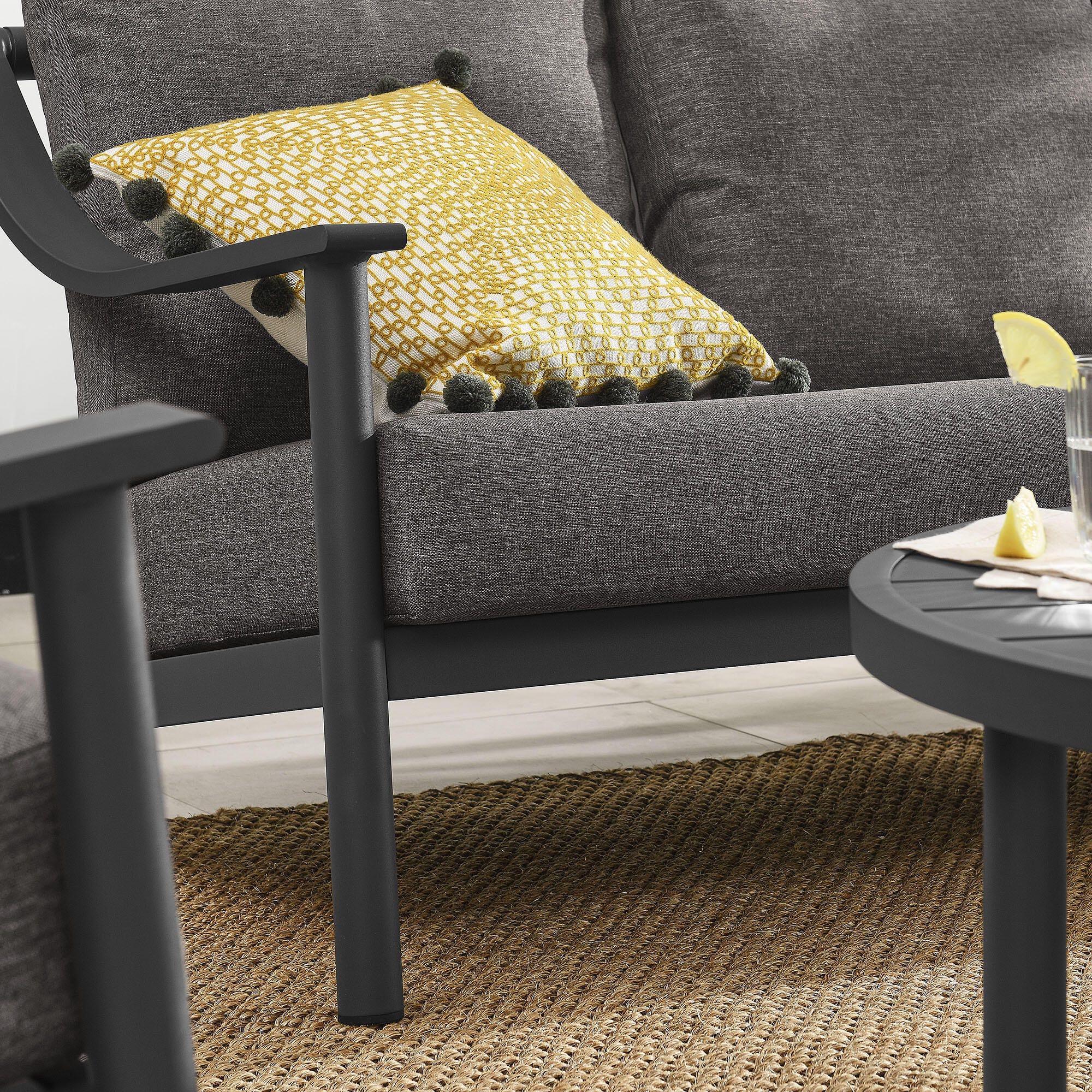 Modway Terrace Outdoor Sofa with Coffee Table and 2 Lounge Chairs, , large