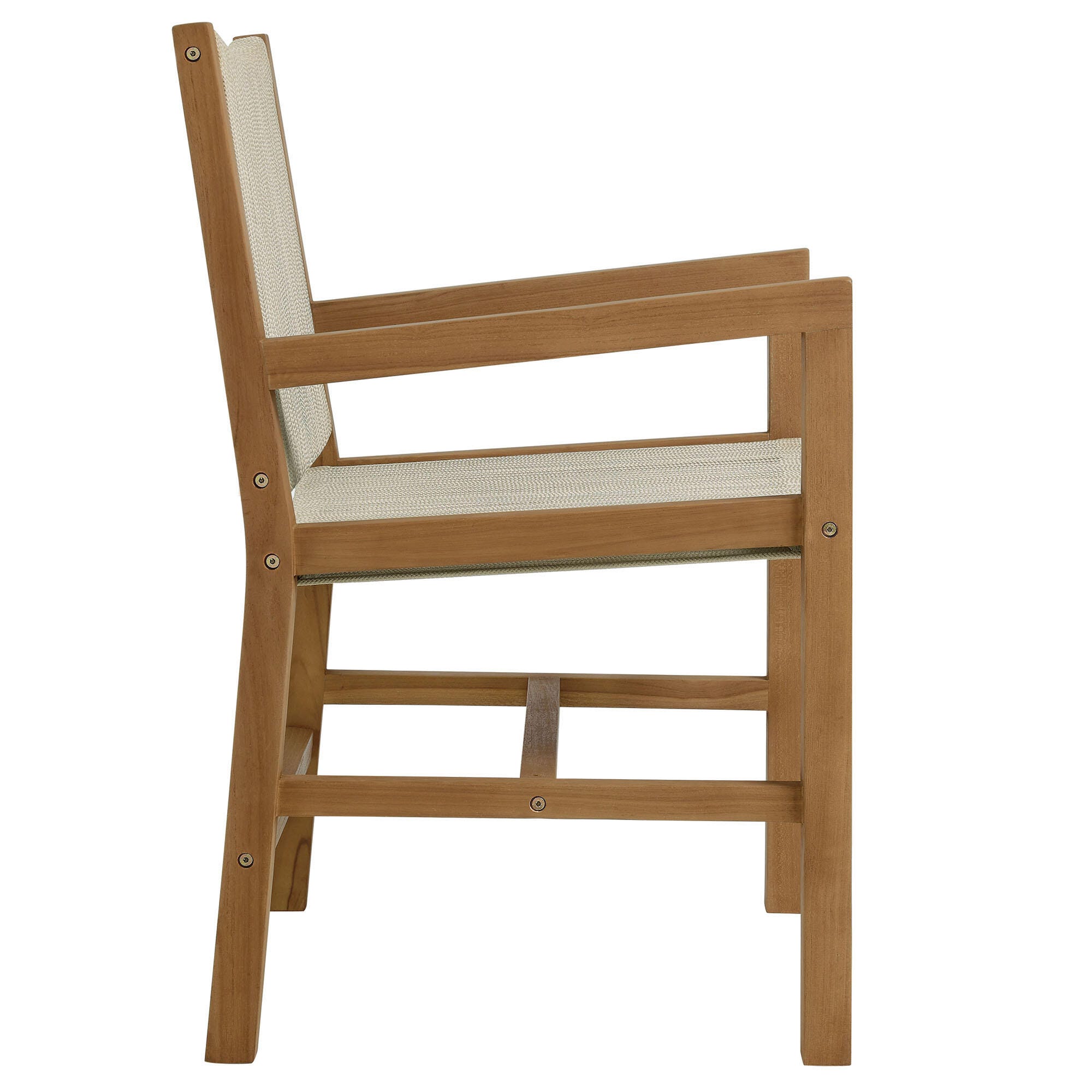 Modway Vienna Outdoor 2 Armchairs With Side Table, Natural, large