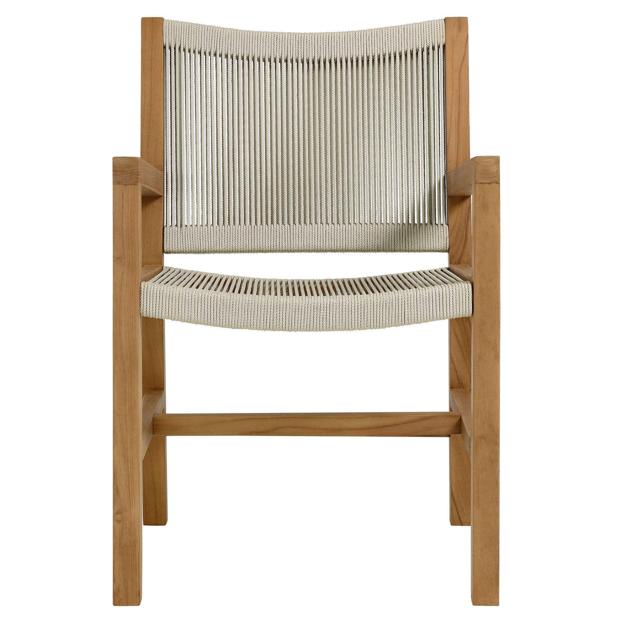 Modway Vienna Outdoor 2 Armchairs With Side Table, Natural, large
