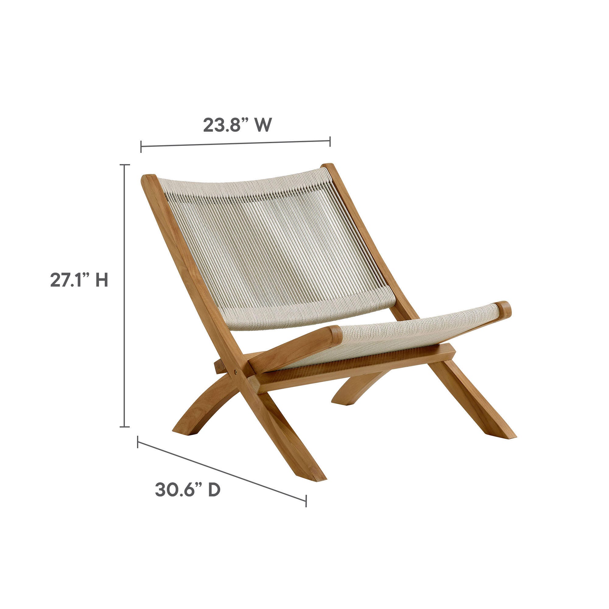 Modway Vienna Outdoor 2 Lounge Chairs And Side Table, Natural, large