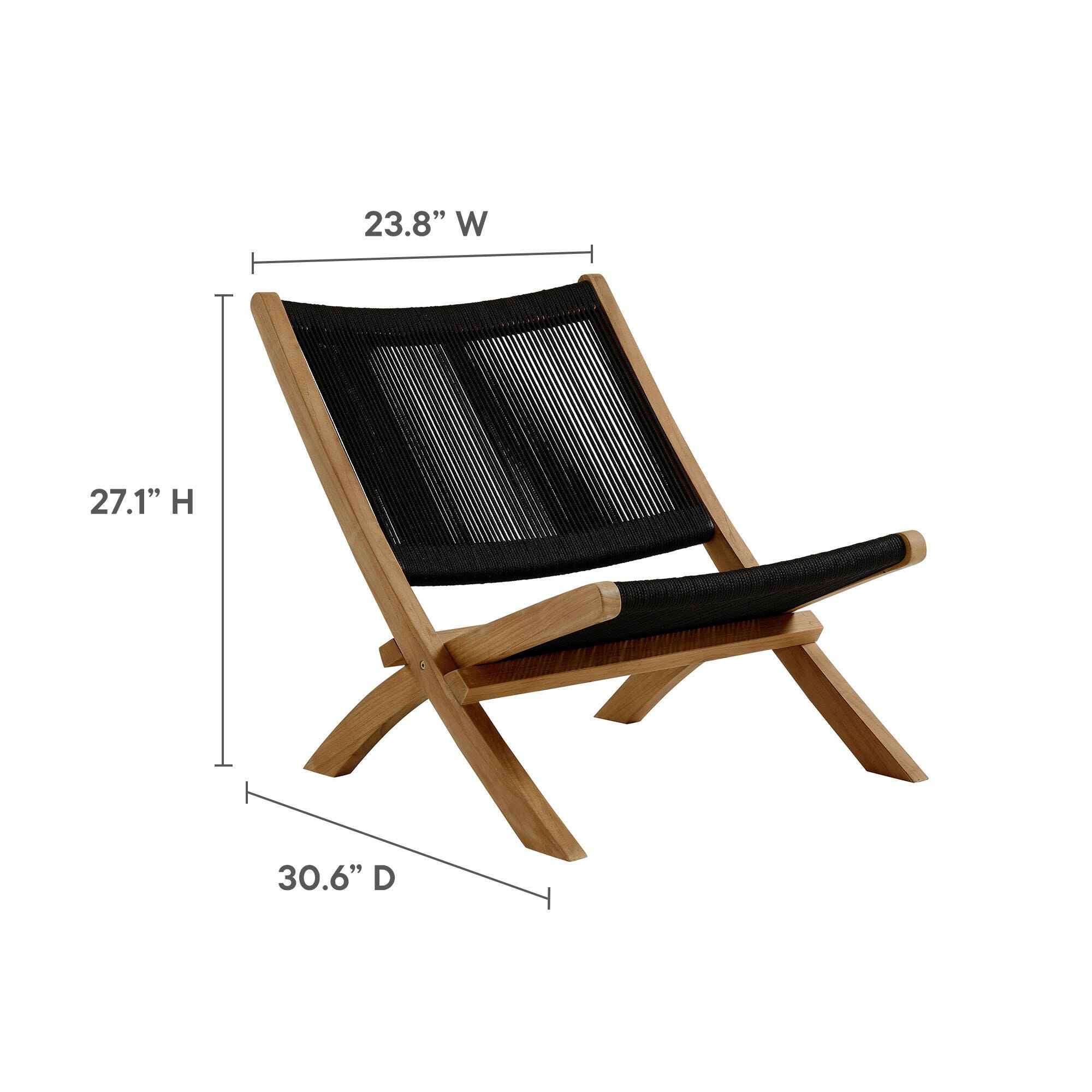 Modway Vienna Outdoor 2 Lounge Chairs And Side Table, Natural/Black, large
