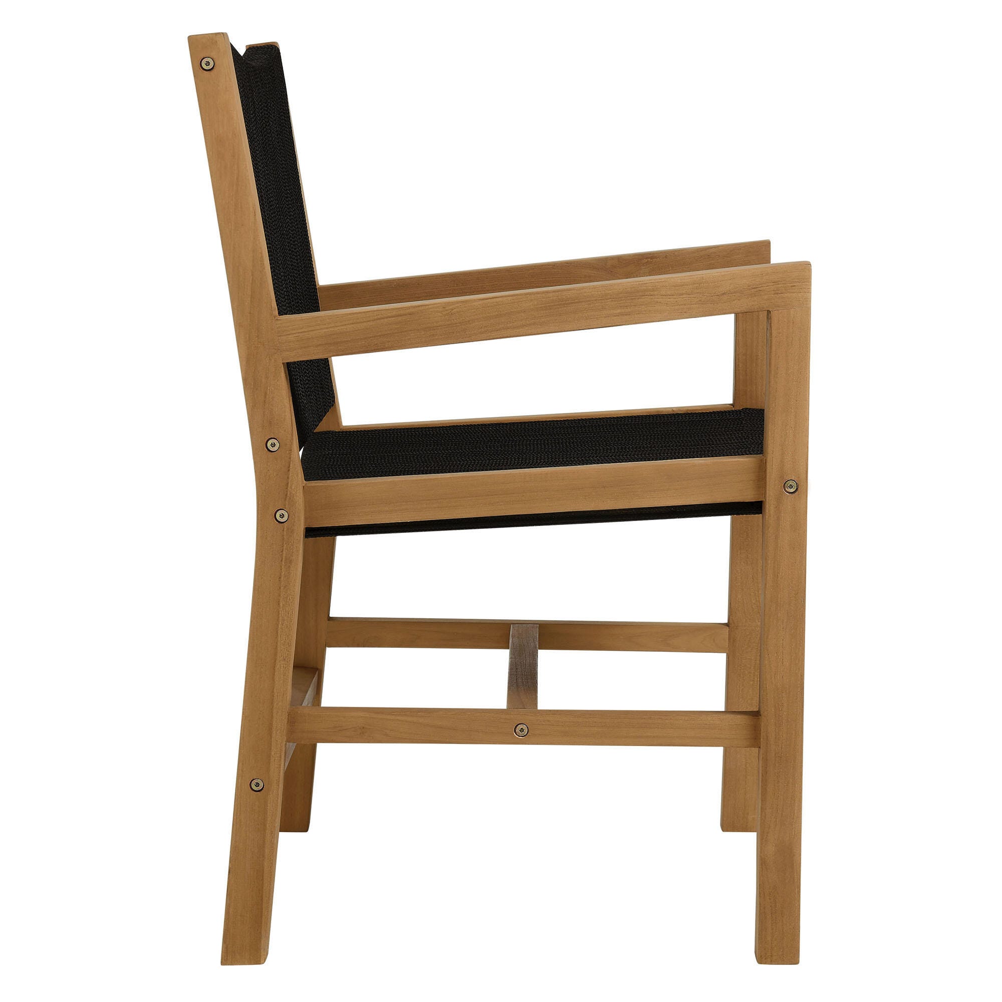 Modway Vienna Outdoor Dining Set With 2 Armchairs, Natural/Black, large