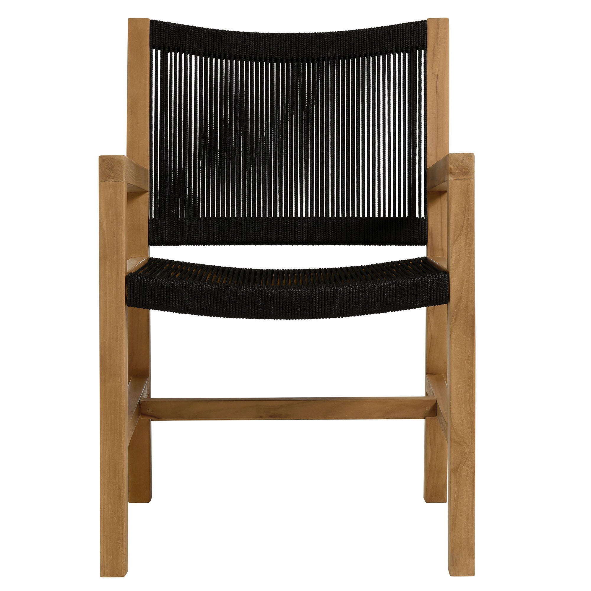 Modway Vienna Outdoor Dining Set With 2 Armchairs, Natural/Black, large
