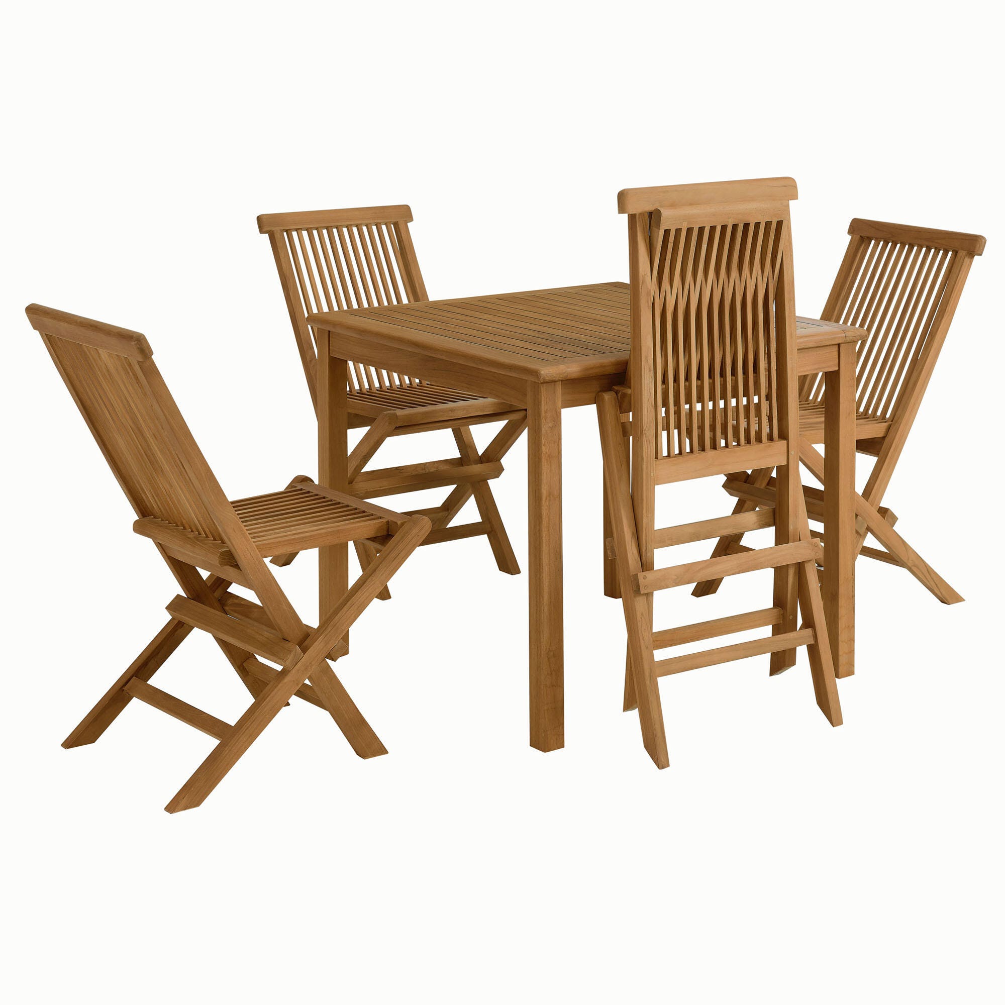 Modway Vienna Outdoor Dining Set With 4 Folding Chairs, , large