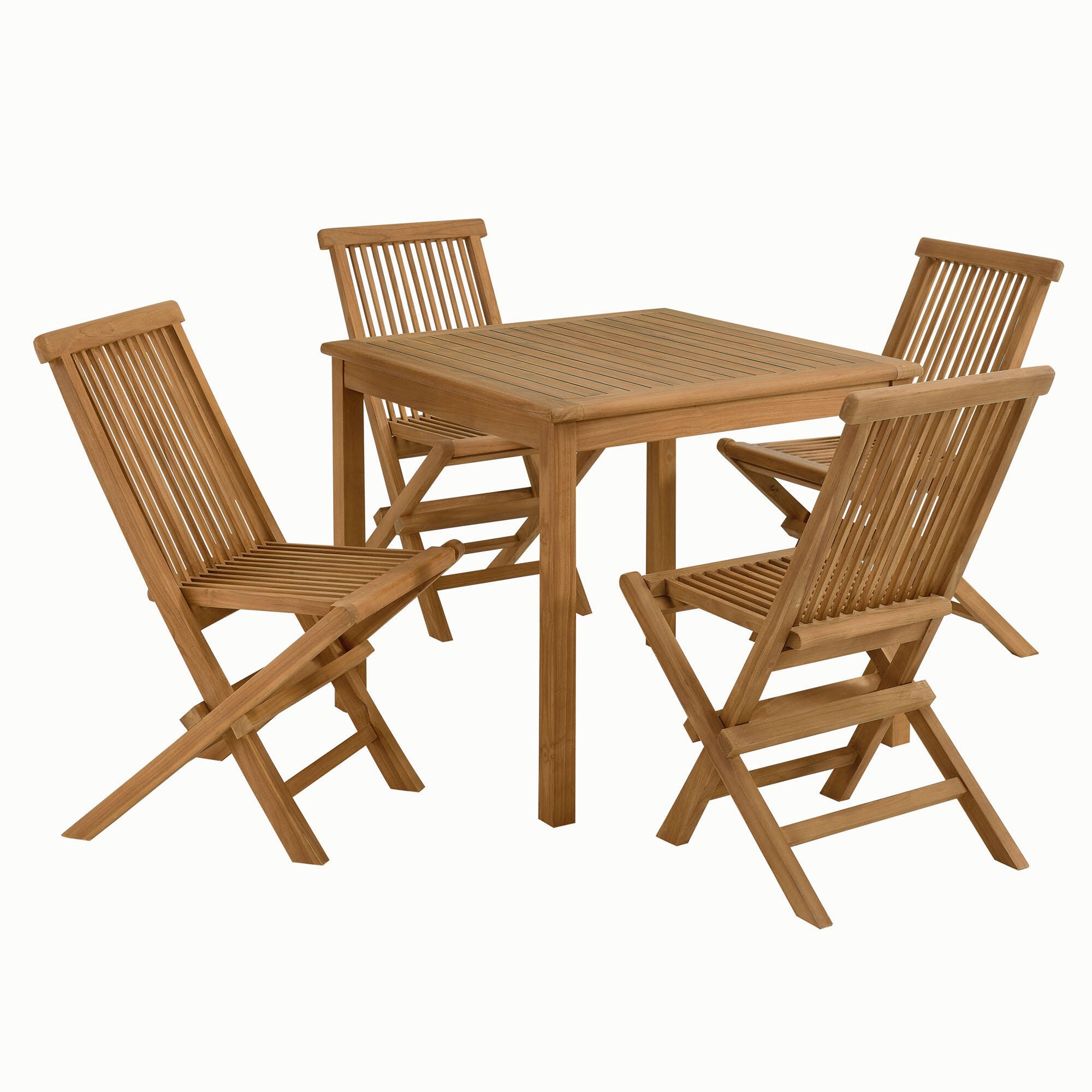 Modway Vienna Outdoor Dining Set With 4 Folding Chairs, , large