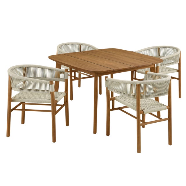 Modway Vienna Outdoor Rope Dining Set With 4 Armchairs