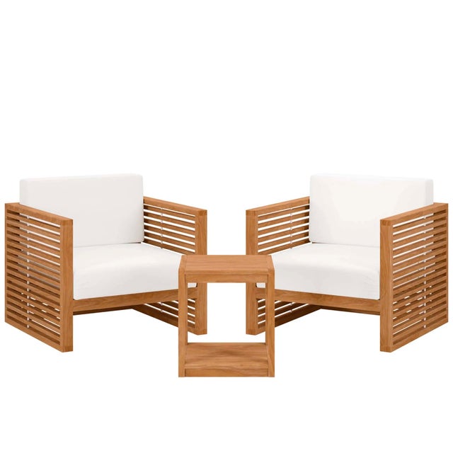 Modway Carlsbad Outdoor Side Table and 2 Armchairs