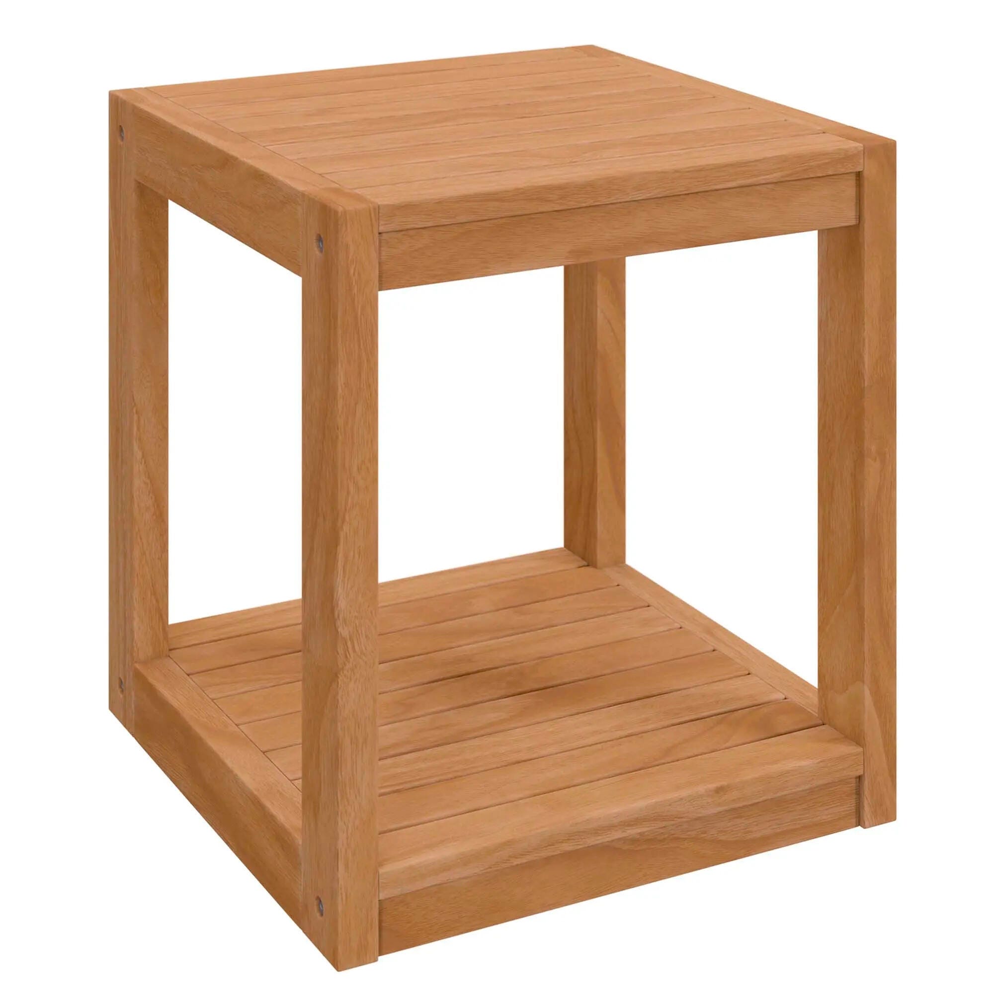 Modway Carlsbad Outdoor Side Table and 2 Armchairs, Natural White, large