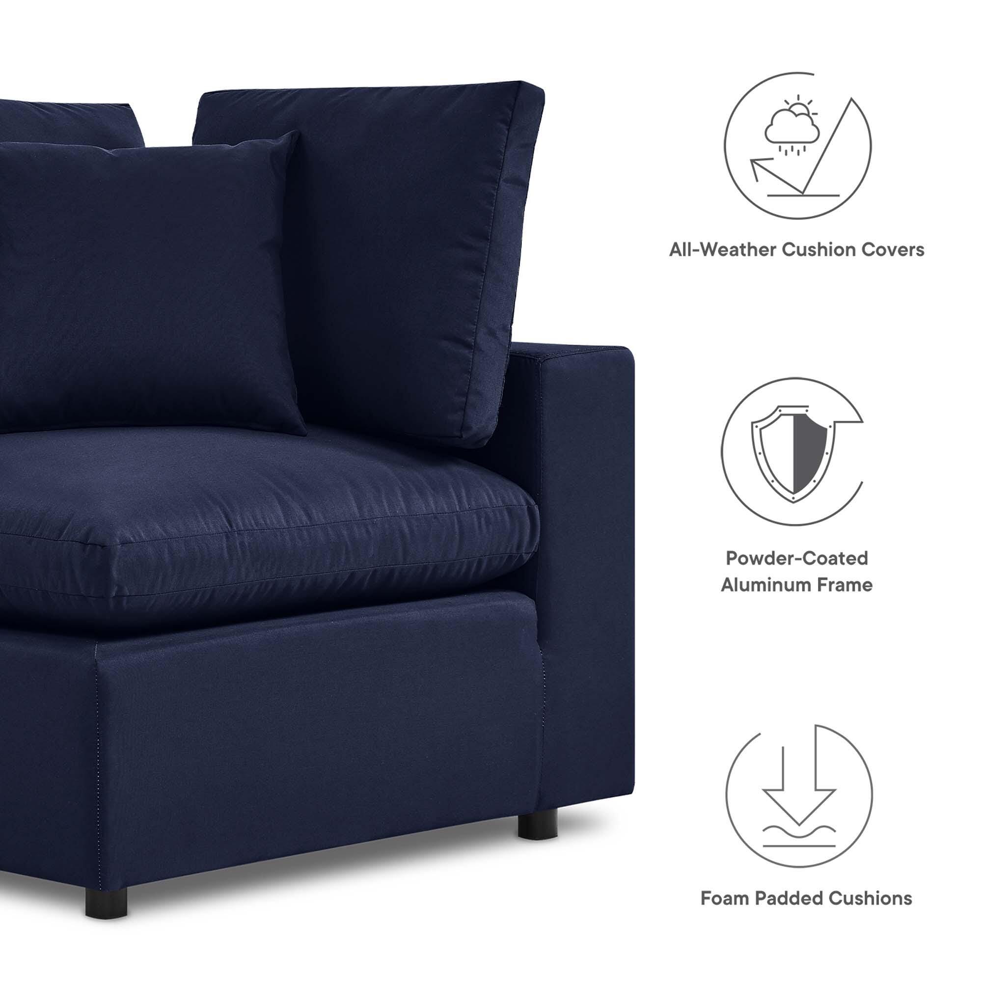 Modway Commix Outdoor Loveseat, Navy, large