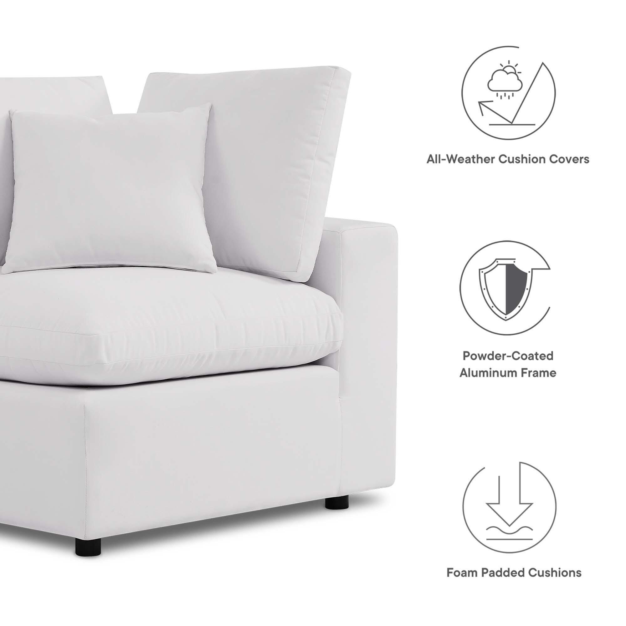 Modway Commix Outdoor Loveseat, White, large