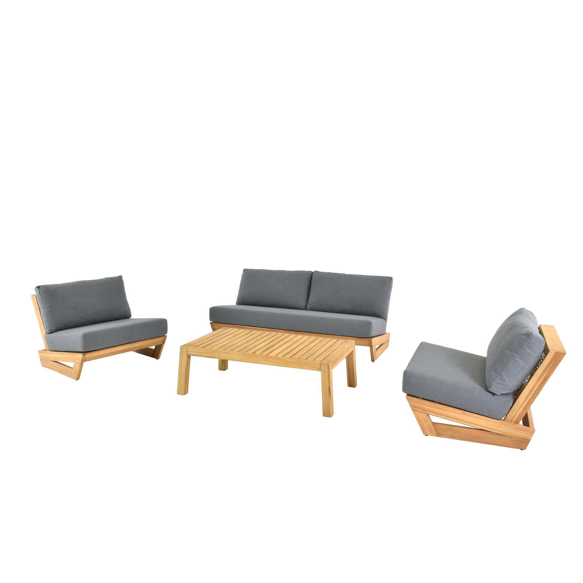 A-Eco Living Outdoor Sofa and 2 Chairs with Coffee Table, , large