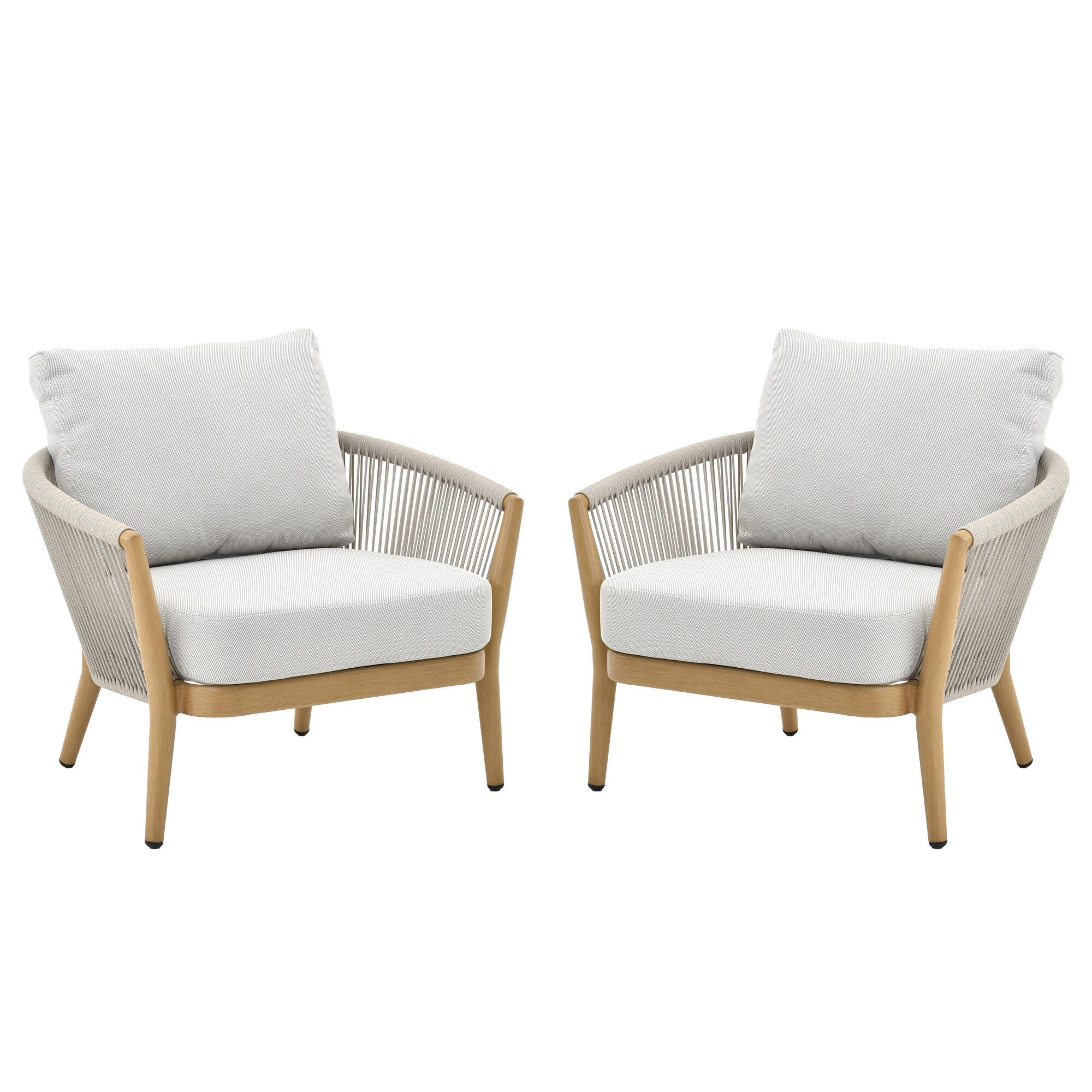 A-Eco Living Outdoor Sofa with 2 Chairs and Coffee Table, , large