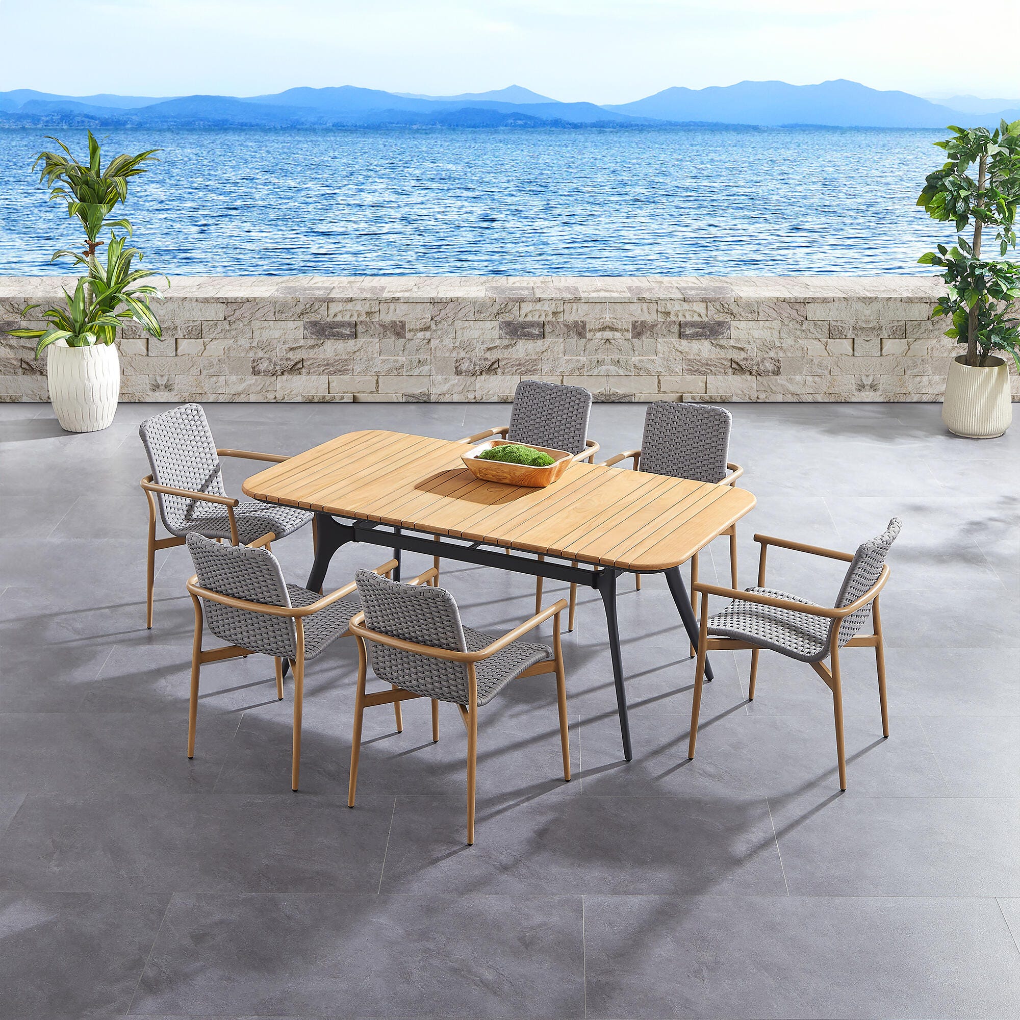 A-Eco Living Outdoor Dining Table with 6 Chairs