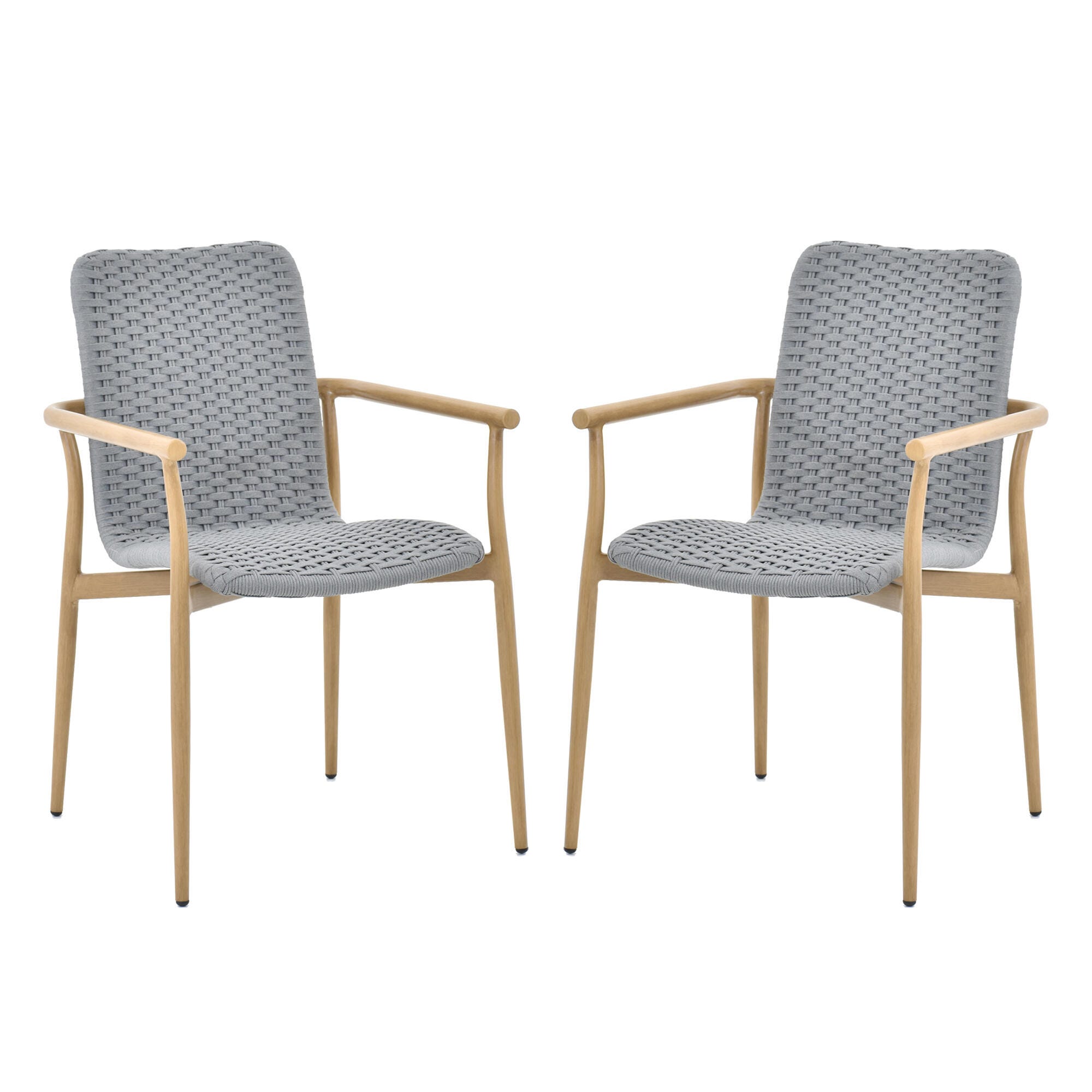 A-Eco Living Outdoor Dining Table with 6 Chairs, , large